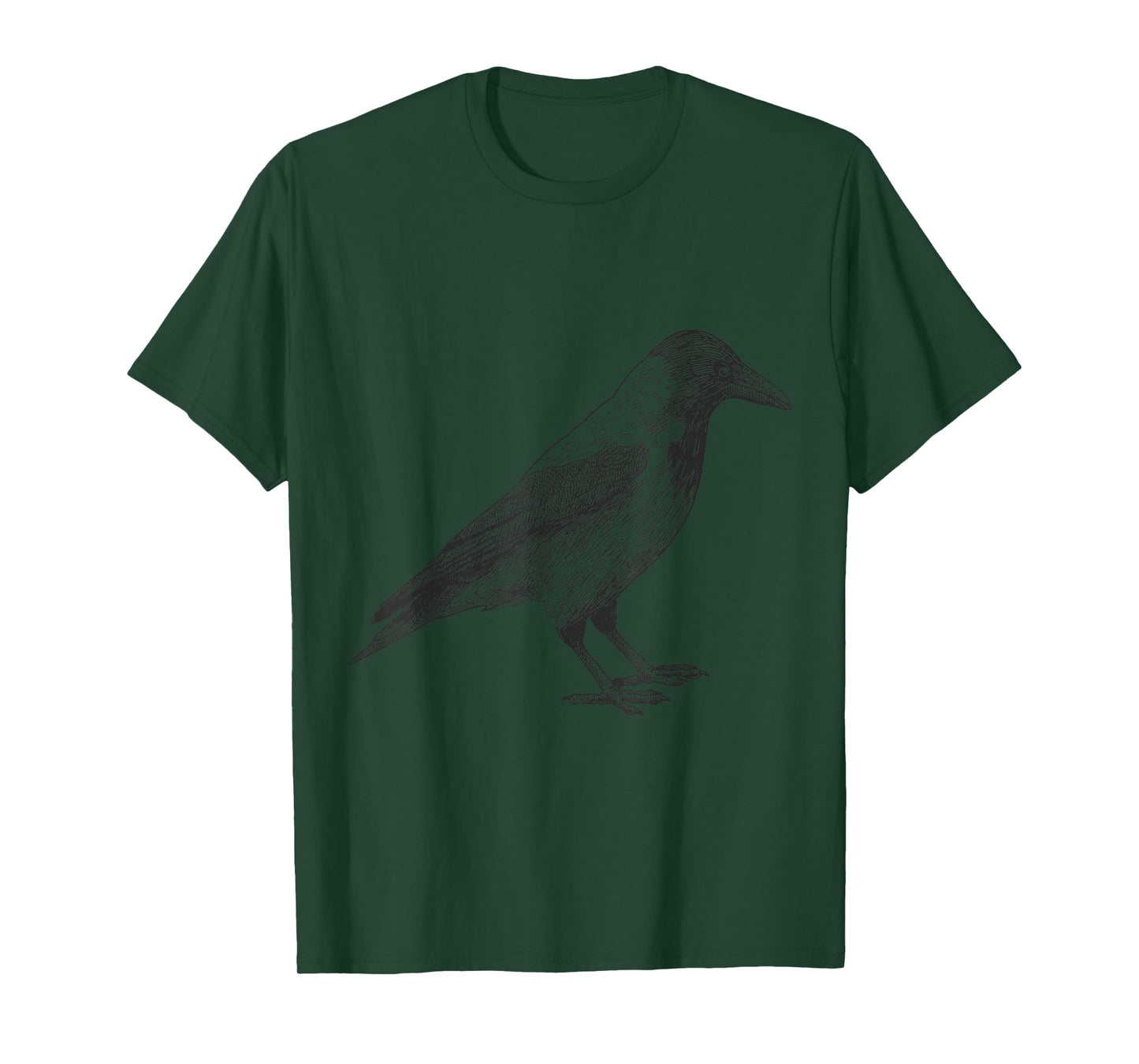 Beautiful Black Crow Raven Bird Illustration Vintage T-Shirt