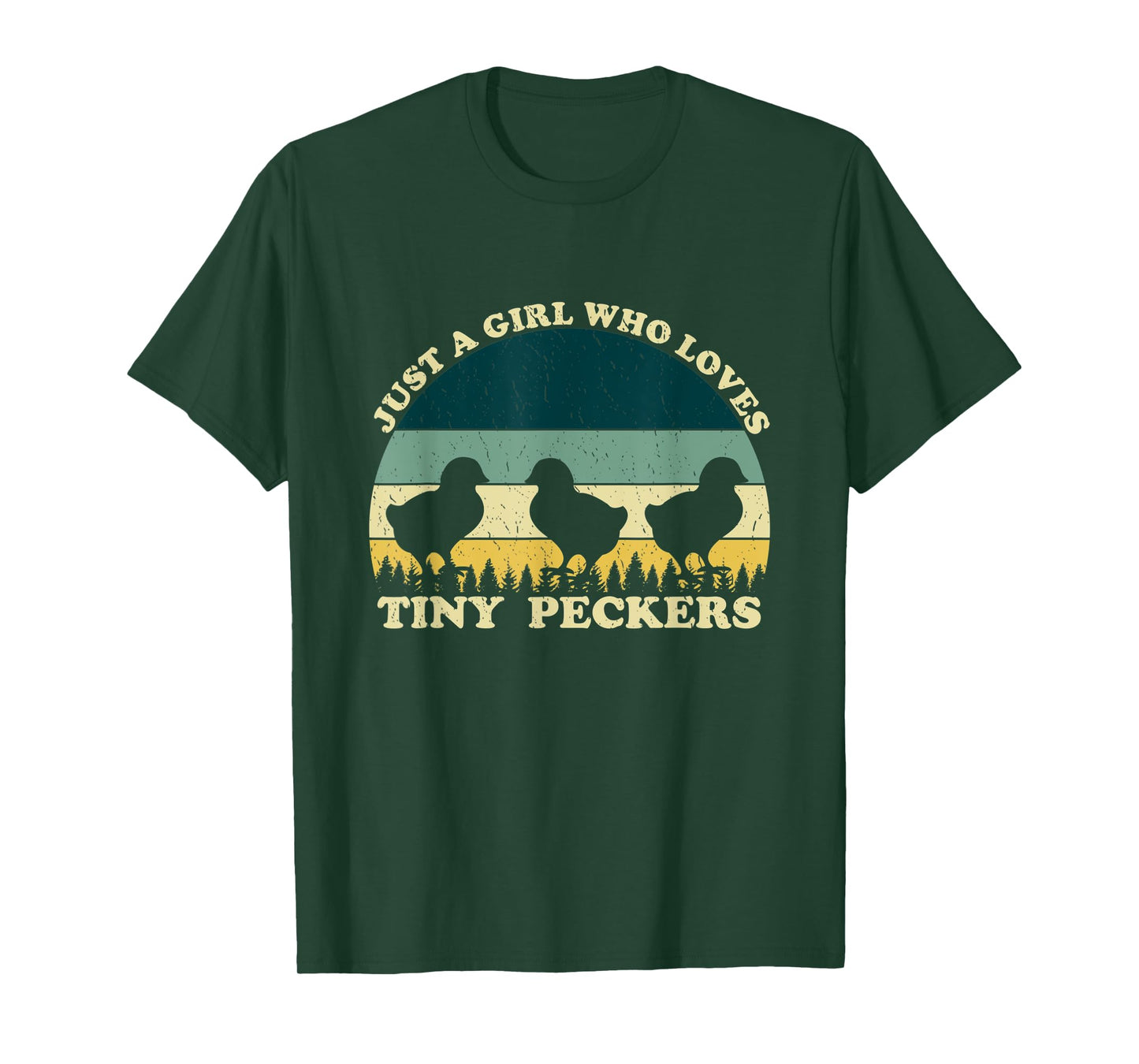 Just A Girl Who Loves Tiny Peckers Funny Chicken Farmer Joke T-Shirt