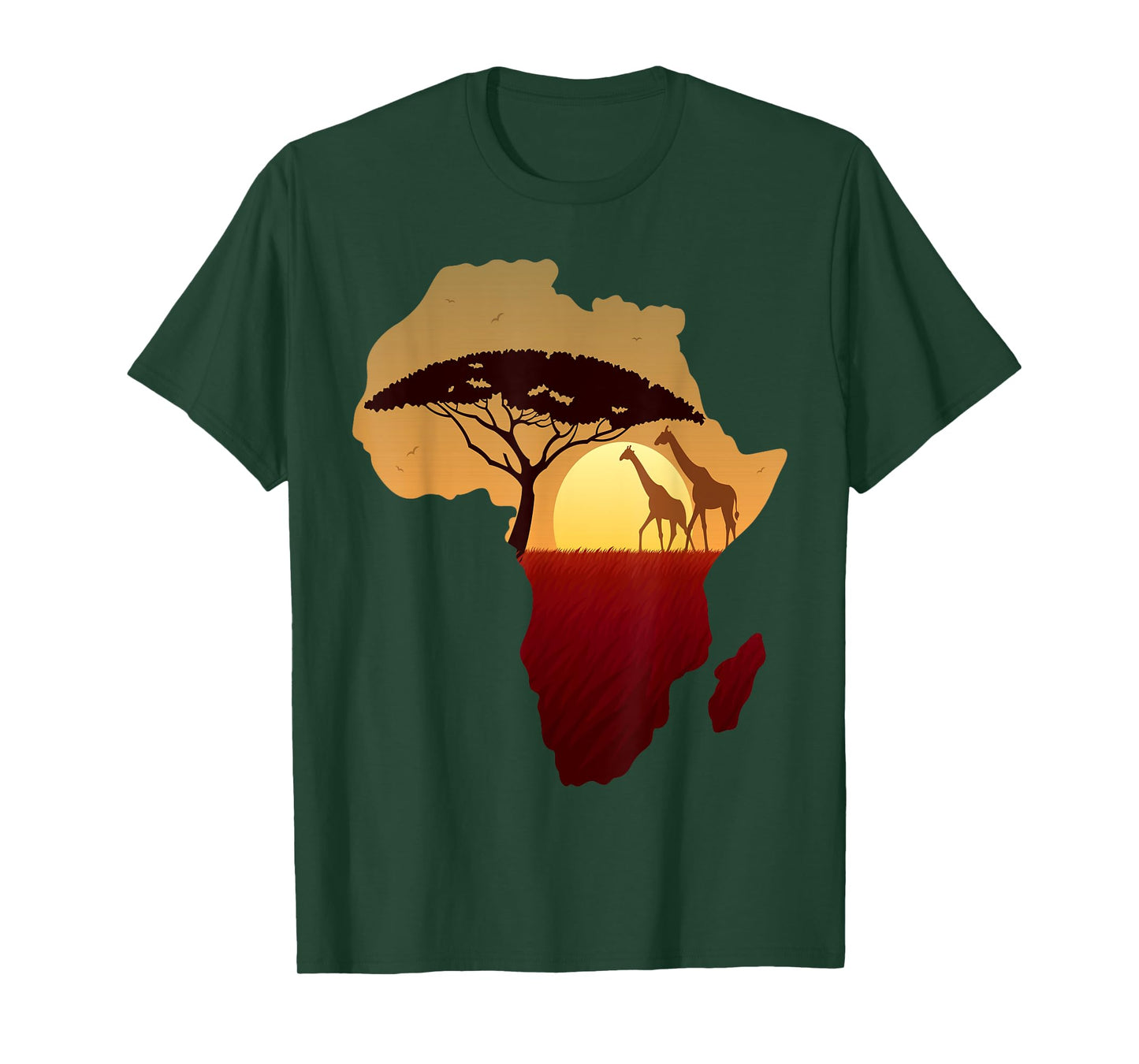 Africa T-Shirt Giraffe Map Dad South Animals Big Five Safari T-Shirt
