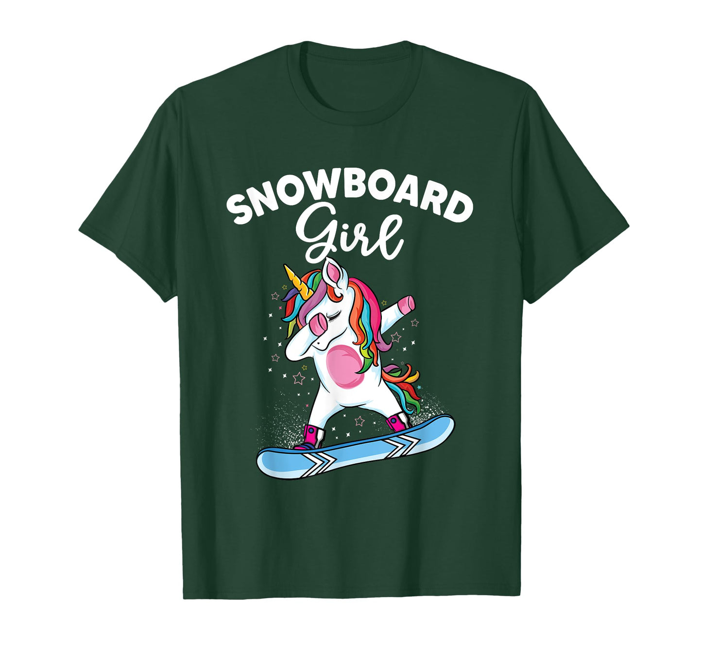 unicorn Snowboarding Skiing Dabbing unicorn Snowboard girl T-Shirt