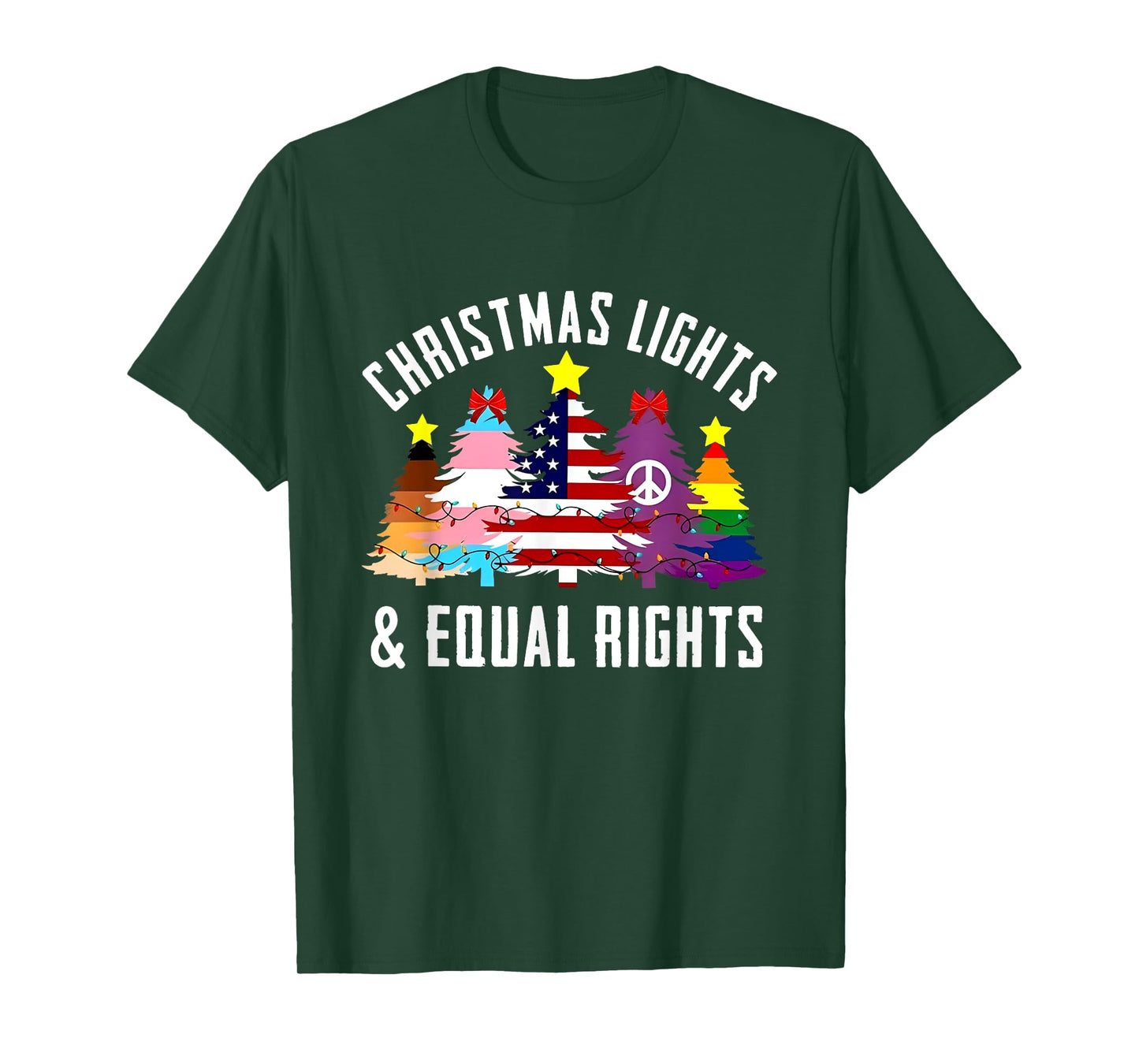 Funny LGBTQ Xmas Shirt - Christmas Lights And Equal Rights LGBTQ T-Shirt