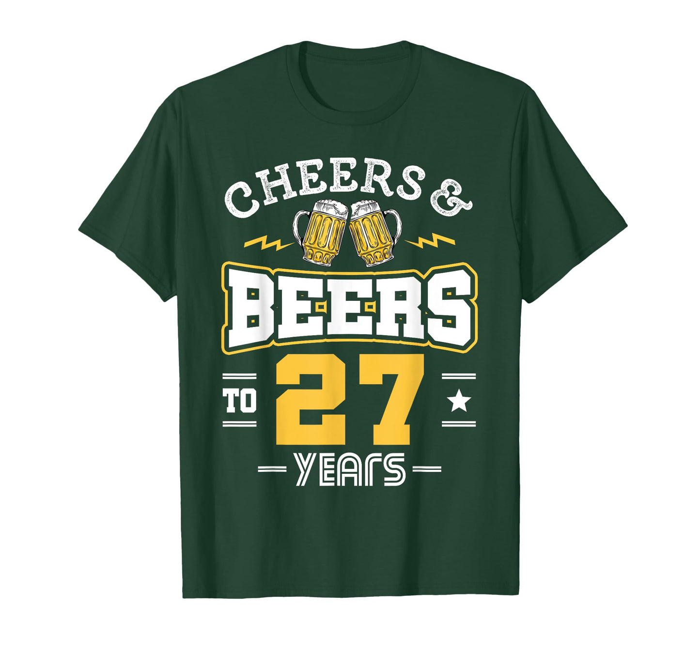 27th Birthday Cheers And Beers to 27 Years Funny Gift T-Shirt