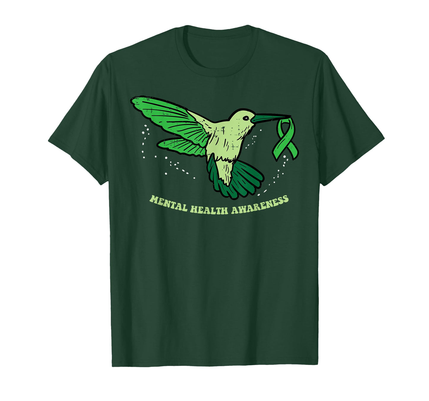 Mental Health Ribbon Bird Aware Hummingbird Men Women Kids T-Shirt