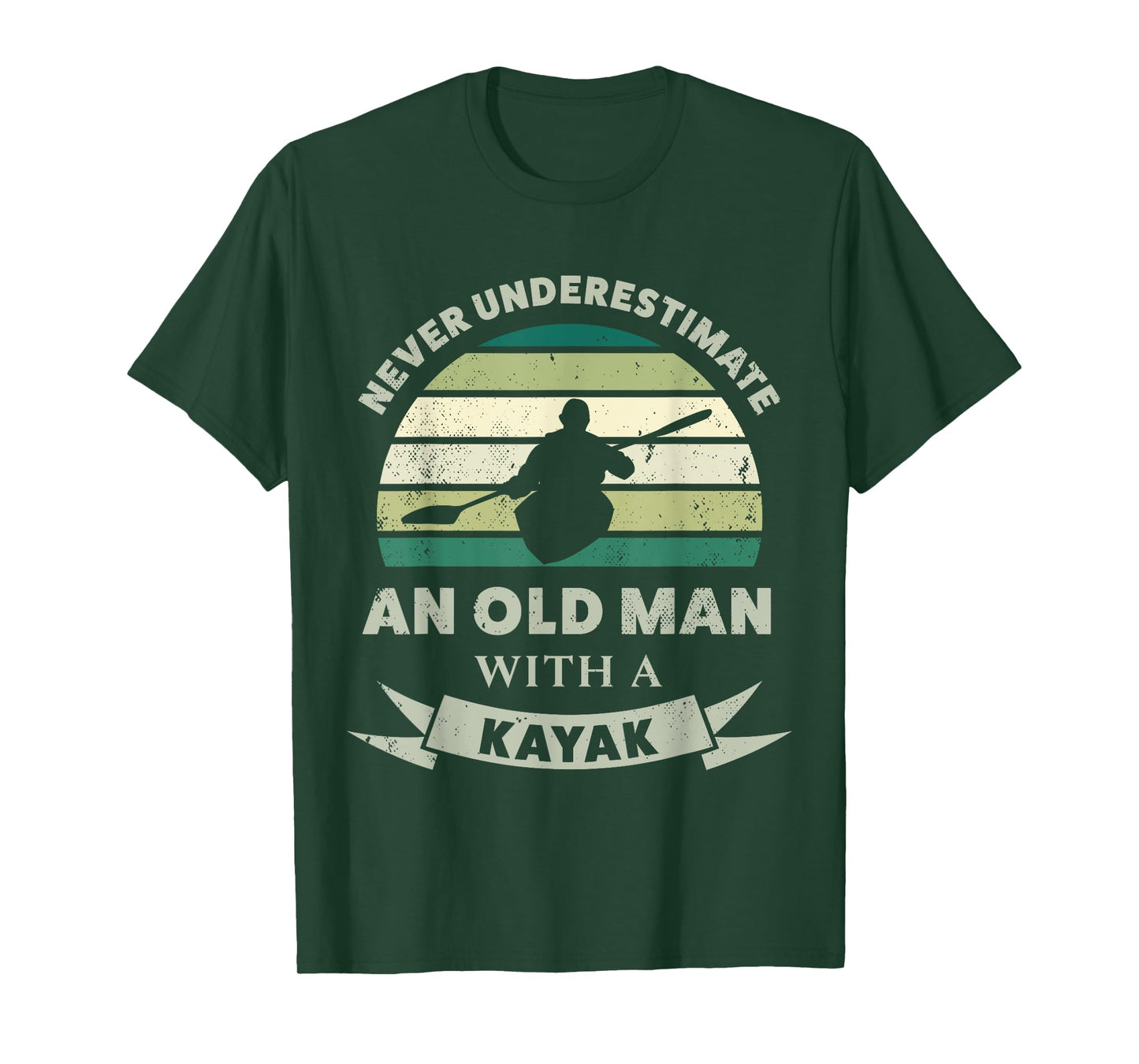 Old Man with a Kayak Funny Dad Gift T-Shirt
