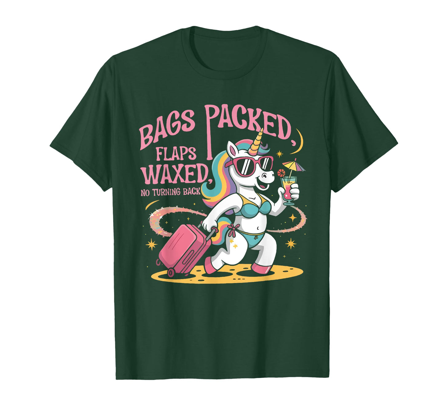 Bags Packed Unicorn Funny Inappropriate Vacation Women T-Shirt
