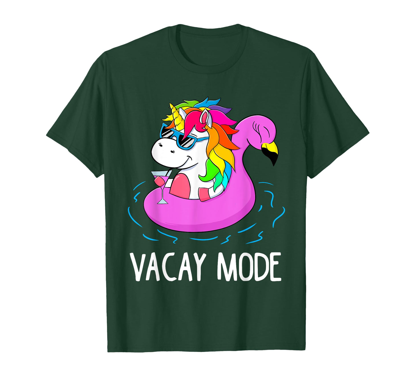 Vacay Mode Cute Unicorn Funny Family Vacation Gift Kids Girl T-Shirt
