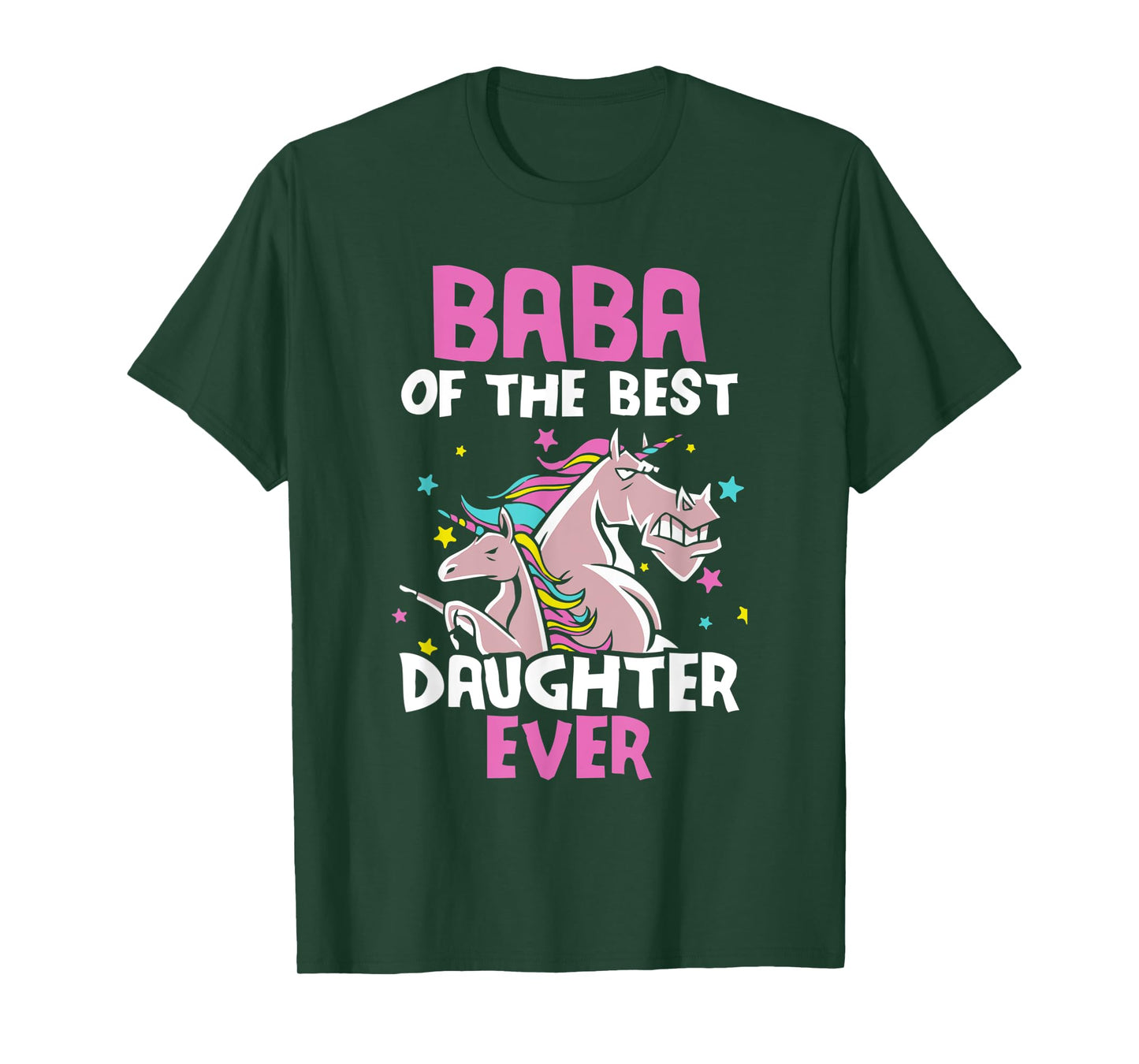 Baba Of The Best Daughter Ever Unicorn Dad Persian Arabic T-Shirt