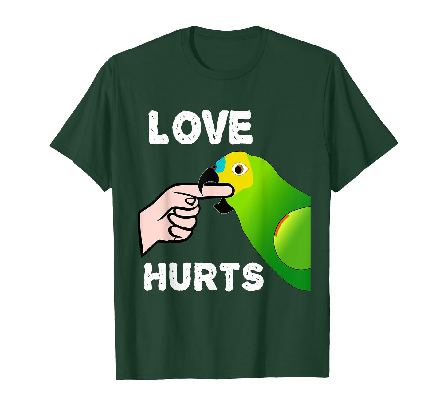 Love Hurts Blue Fronted Amazona Parrot T-Shirt
