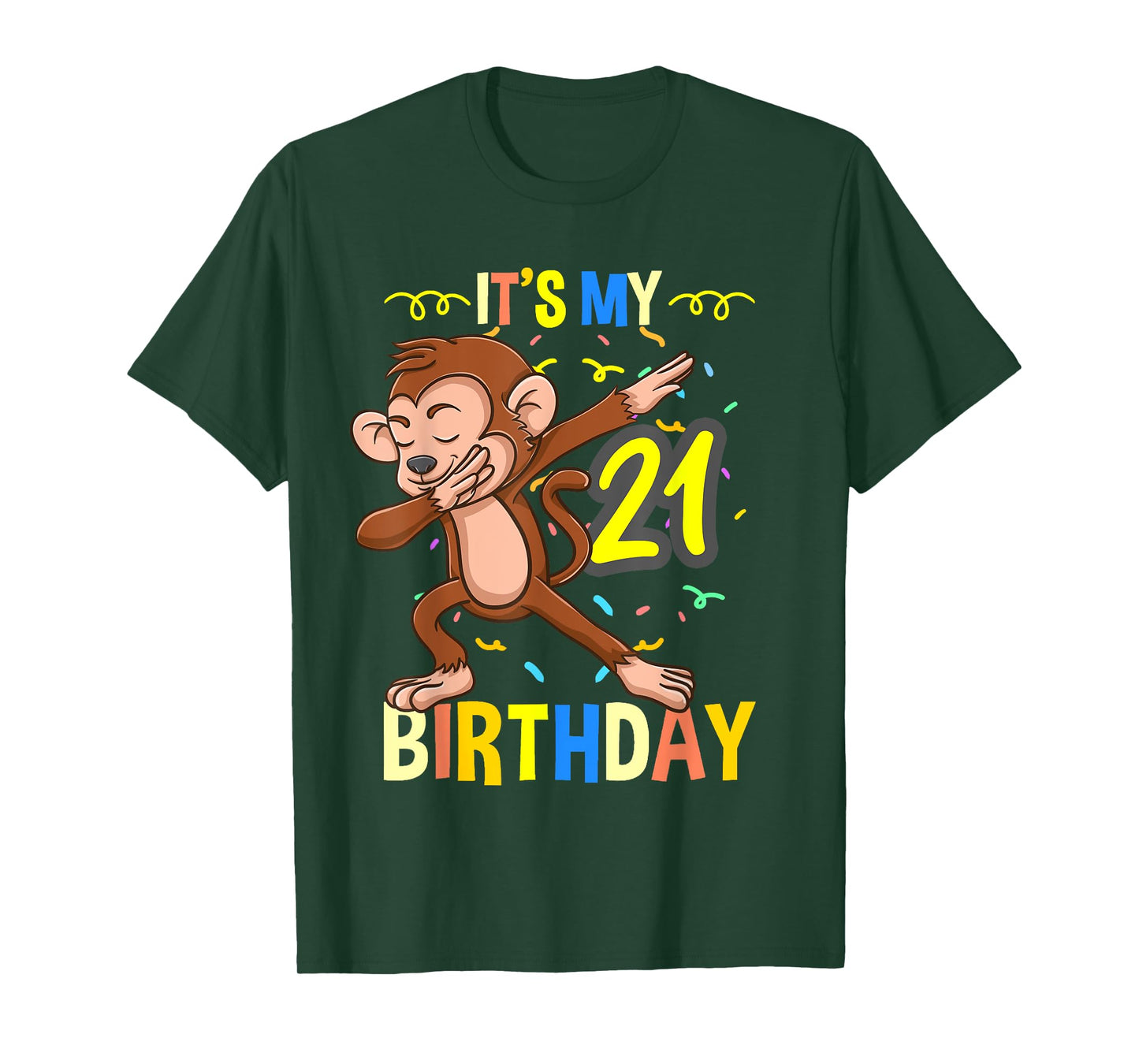 Its My 21st Birthday Dabbing Monkey Animal T-Shirt