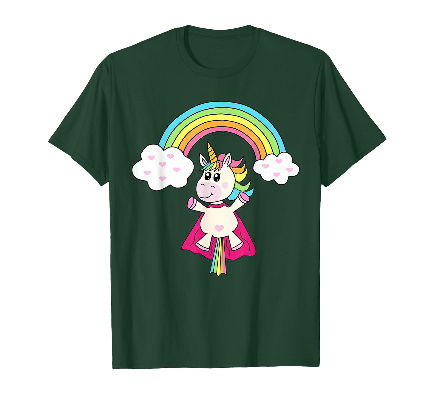 Unicorn Superhero flies to the rainbow T-Shirt T-Shirt