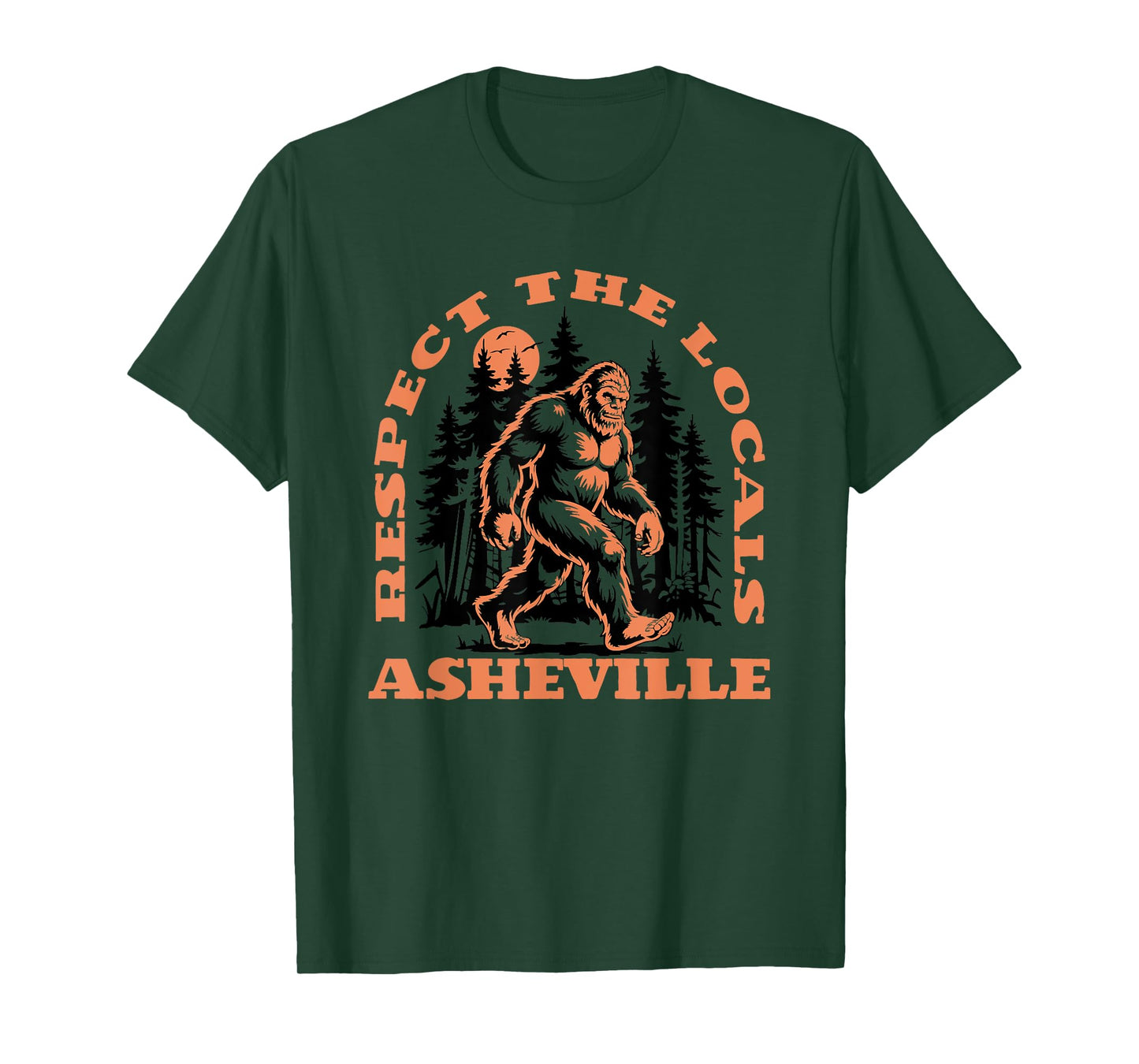 Asheville Bigfoot Respect the Locals Retro Sasquatch T-Shirt