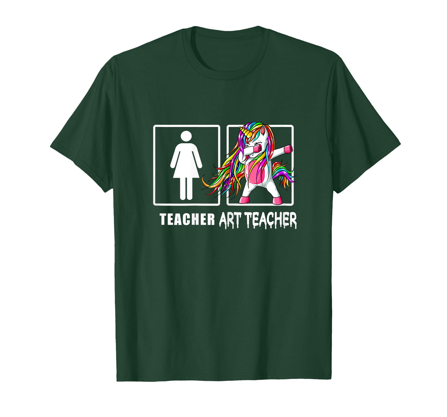 Cute Art Teacher Magical Dabbing Unicorn Gift Funny Artist Women T-Shirt