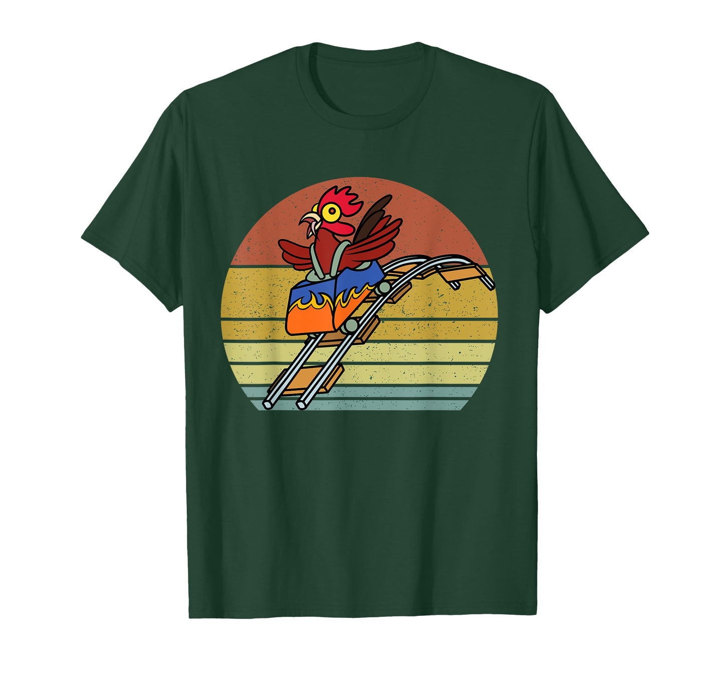 Roller Coaster Chicken Theme Amusement Park Enthusiast funny T-Shirt