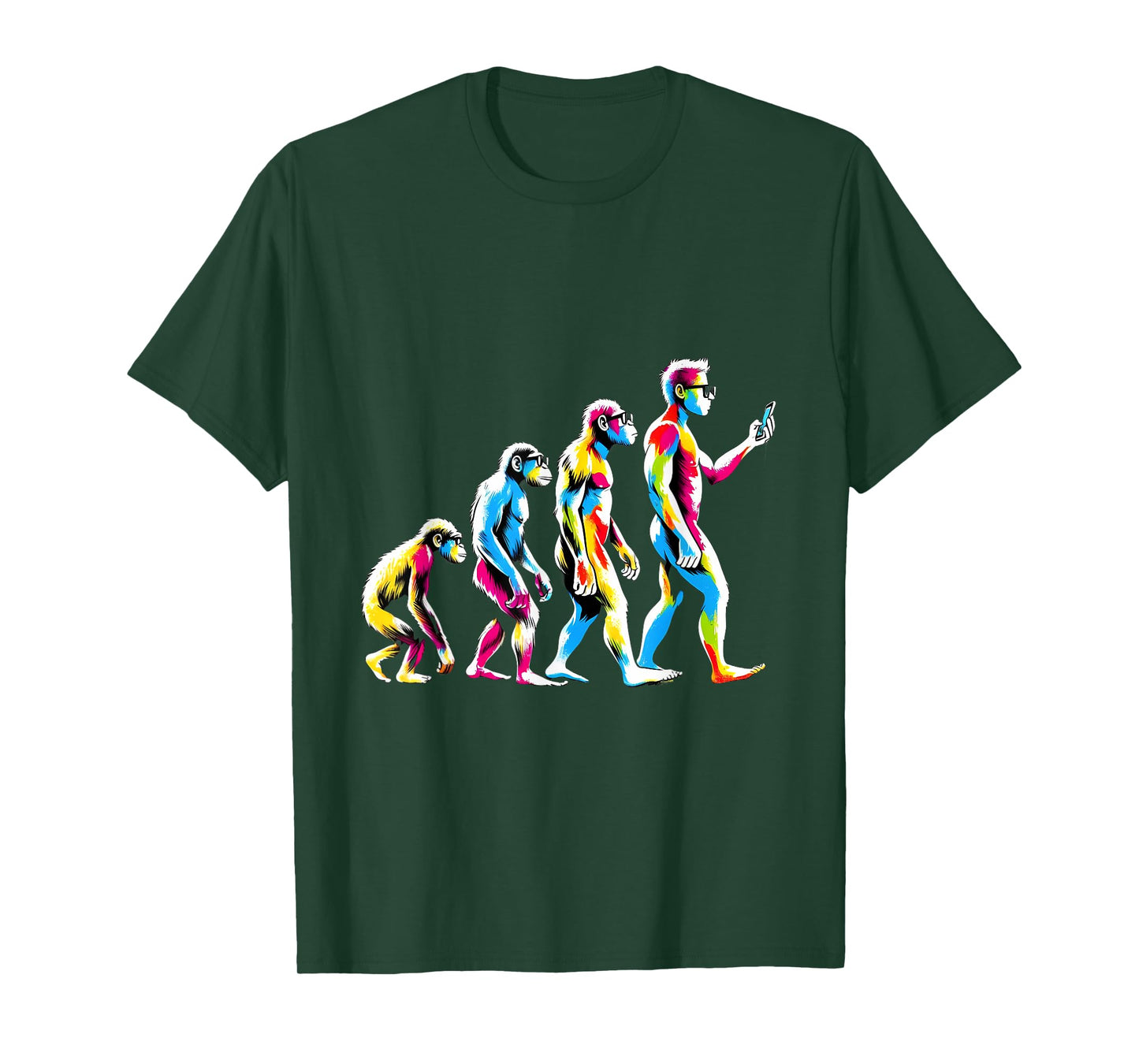 Funny Evolution of Man to Mobile Phone Nerd Geek Monkey T-Shirt