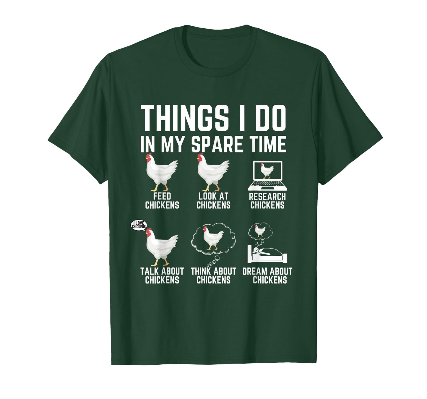 Things I Do In My Spare Time Funny Farmar Farm Chicken Lover T-Shirt