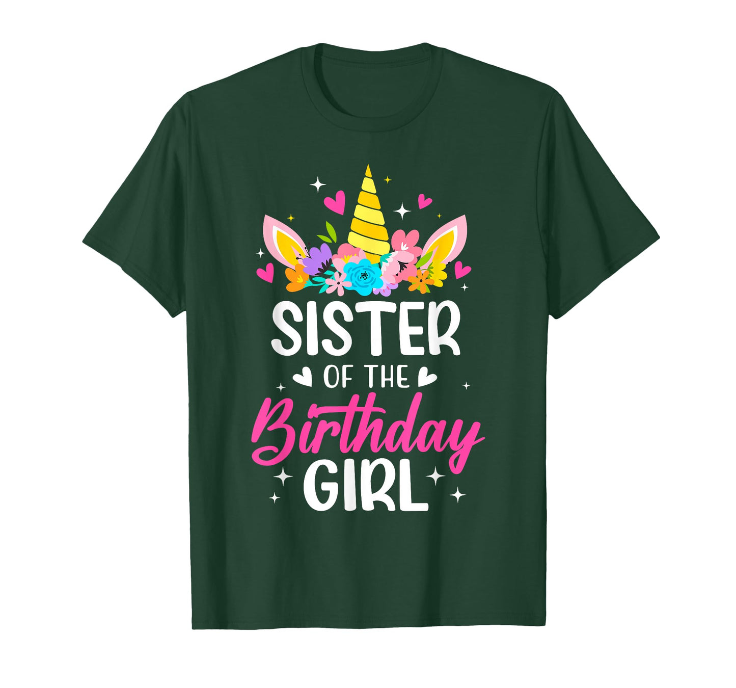 Sister Of The Birthday Girl Unicorn Bday Party Family T-Shirt