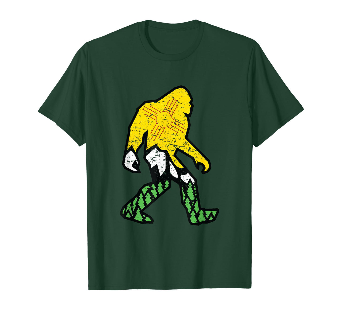 Cool Sasquatch is Real New Mexican Flag Yeti Hide & Seek NM T-Shirt