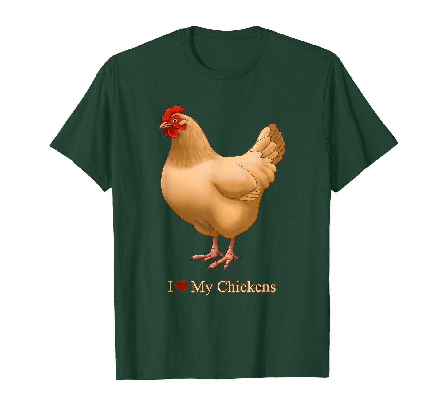 I Heart (Love) My Chickens Buff Orpington Hen T-Shirt