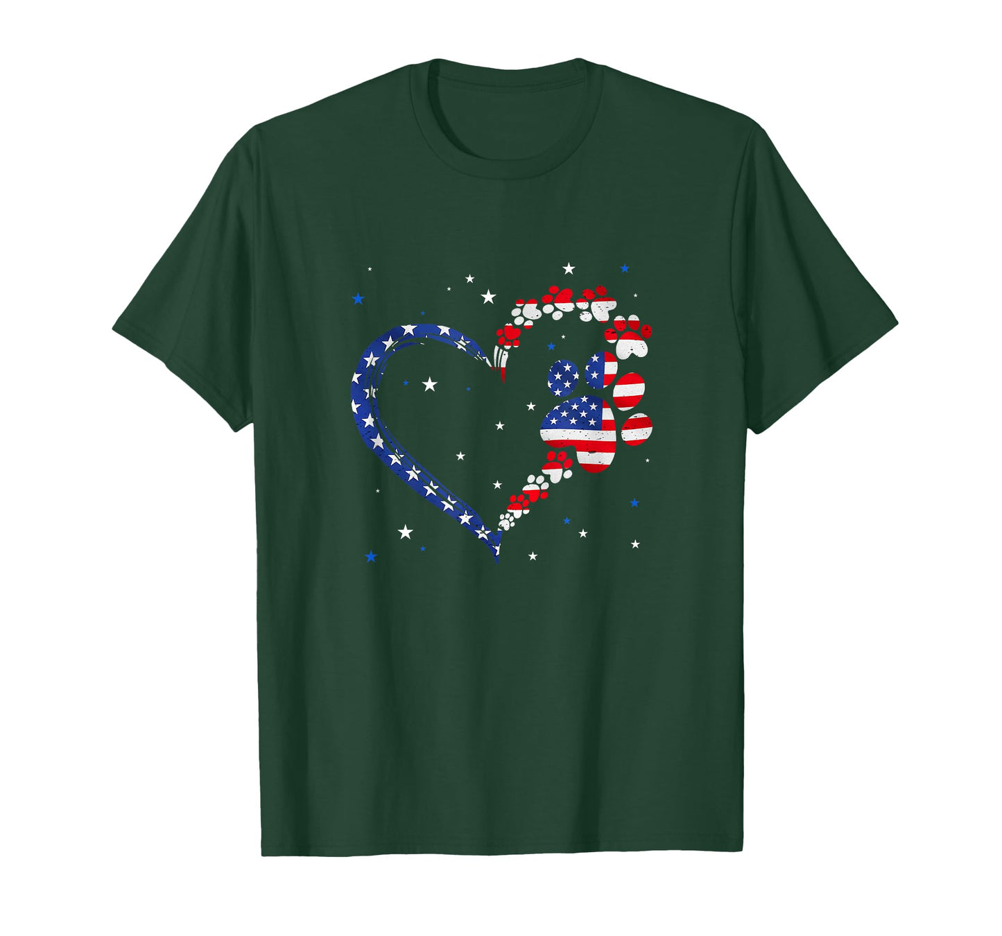 American Flag Patriotic Dog Cat 4Th Of July T-Shirt