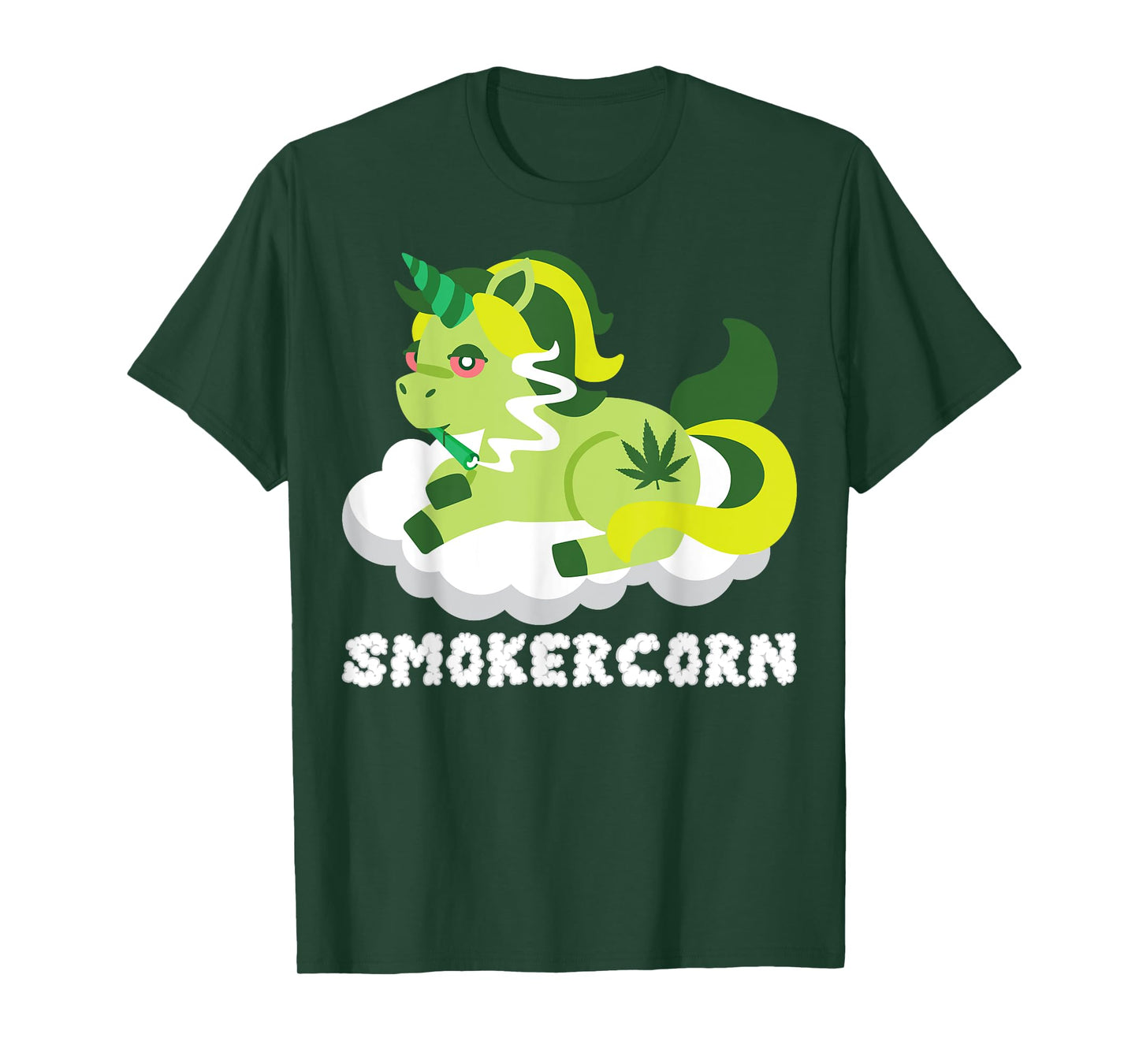 Smokercorn Unicorn 420 Weed Cannabis Marijuana Stoner Gift T-Shirt