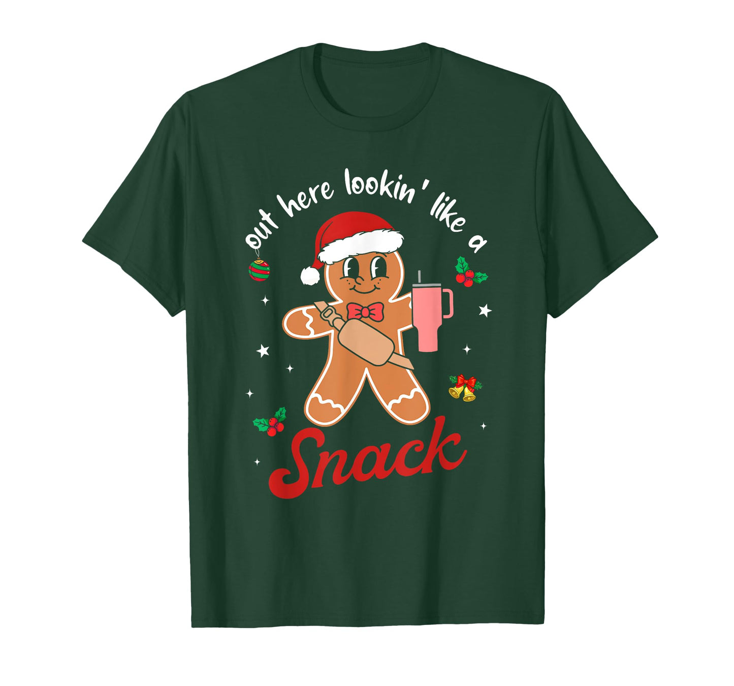 Out Here Looking Like A Snack Gingerbread BouJee Christmas T-Shirt