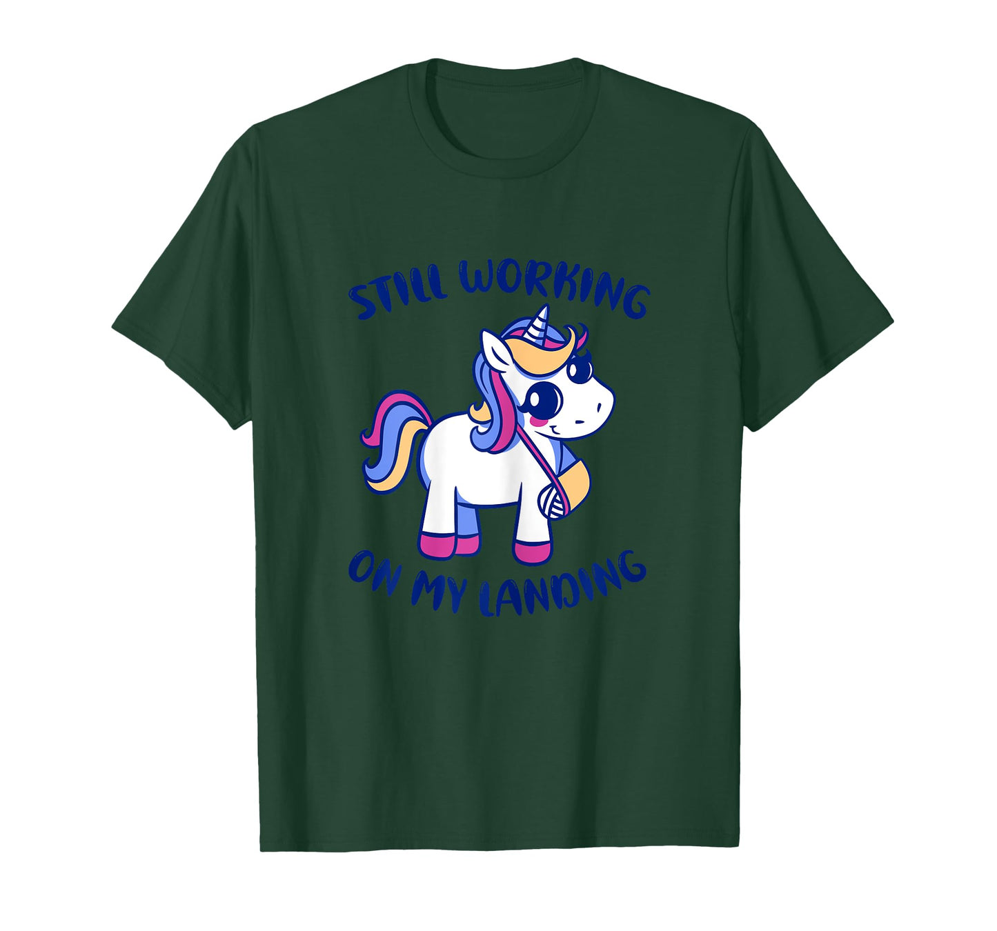 Unicorn Broken Arm Funny Still Working On My Landing Gymnast T-Shirt