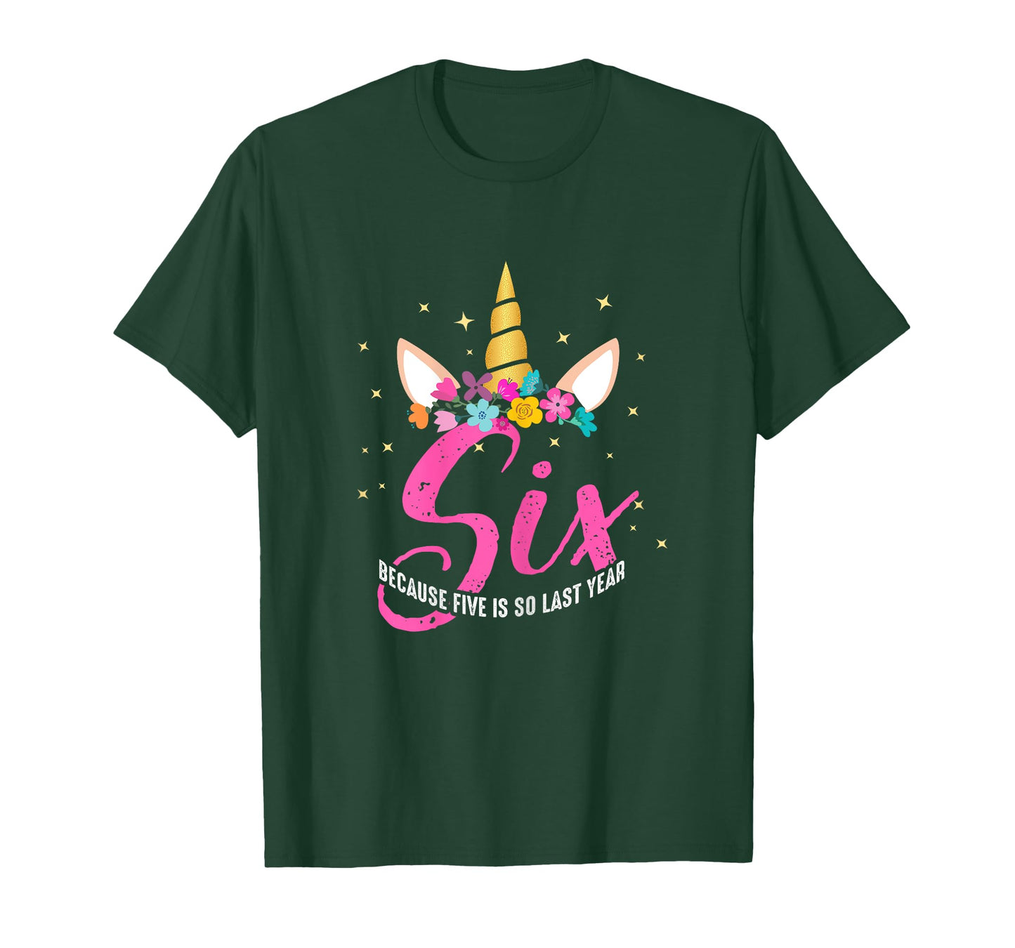 6 Years Old Birthday Girl Gifts Unicorn 6th Birthday T-Shirt