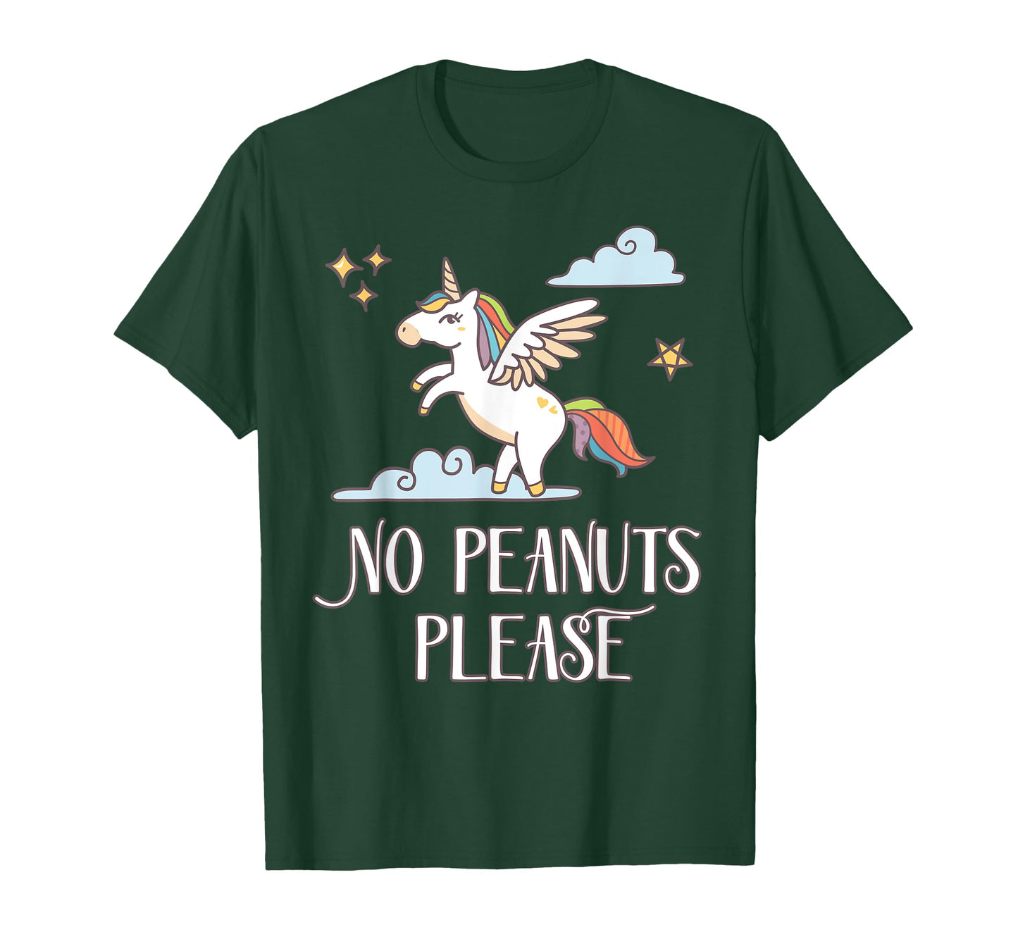 No Peanuts Please - Unicorn Theme Tshirt for Peanut Allergy T-Shirt