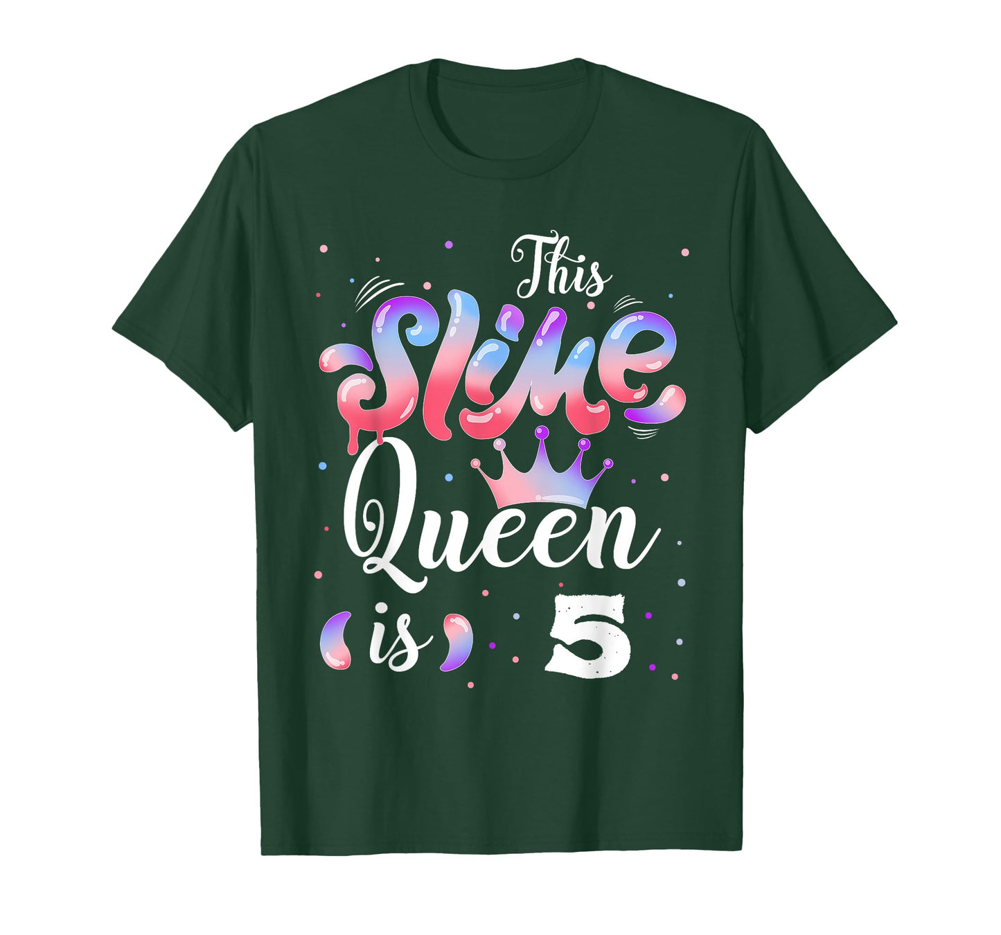 Slime queen 5th birthday - This Slime Queen Is 5 Years T-Shirt