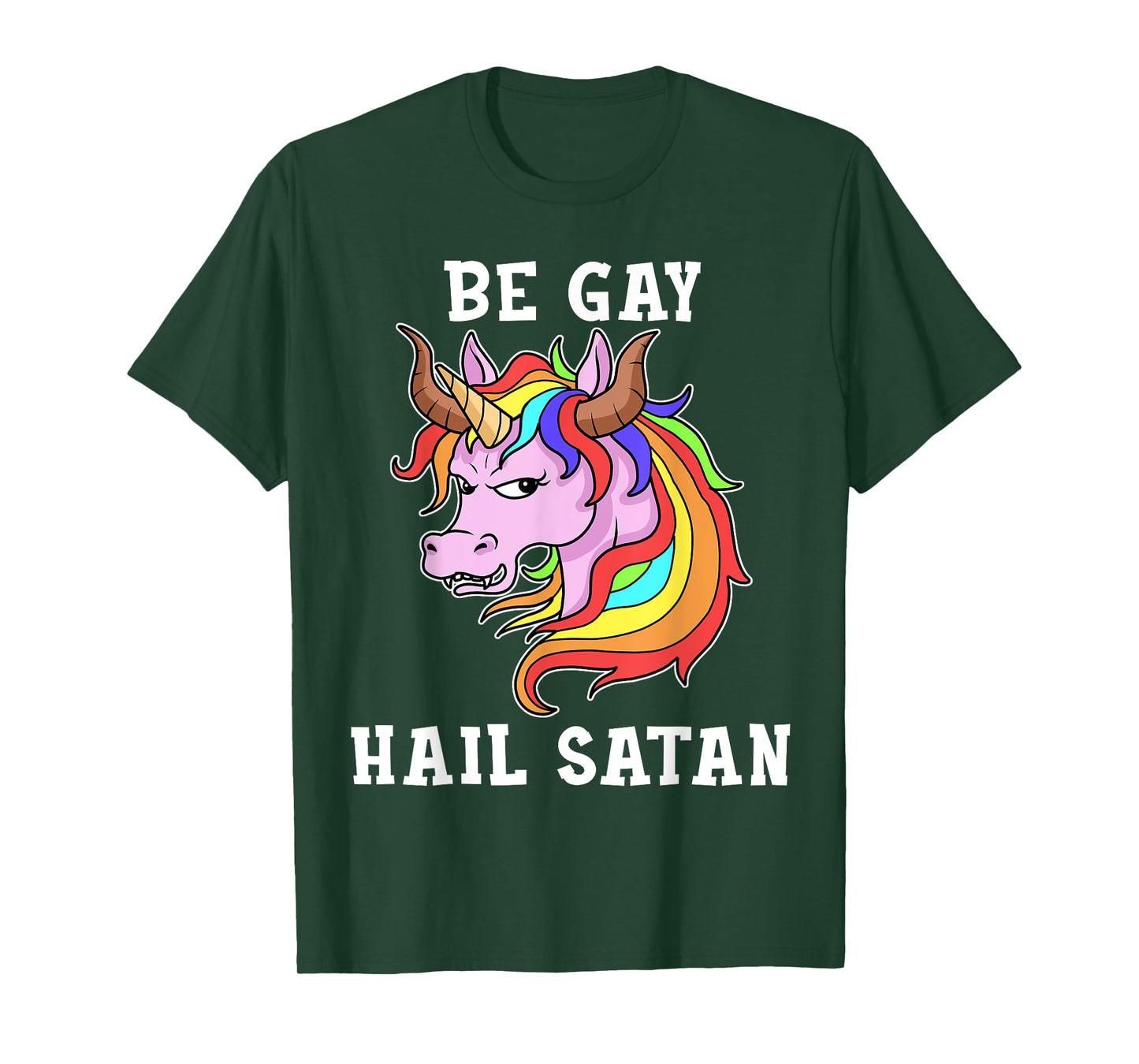 Be Gay Hail Satan Tshirt Men Gay Pride Shirt Men Unicorn T-Shirt