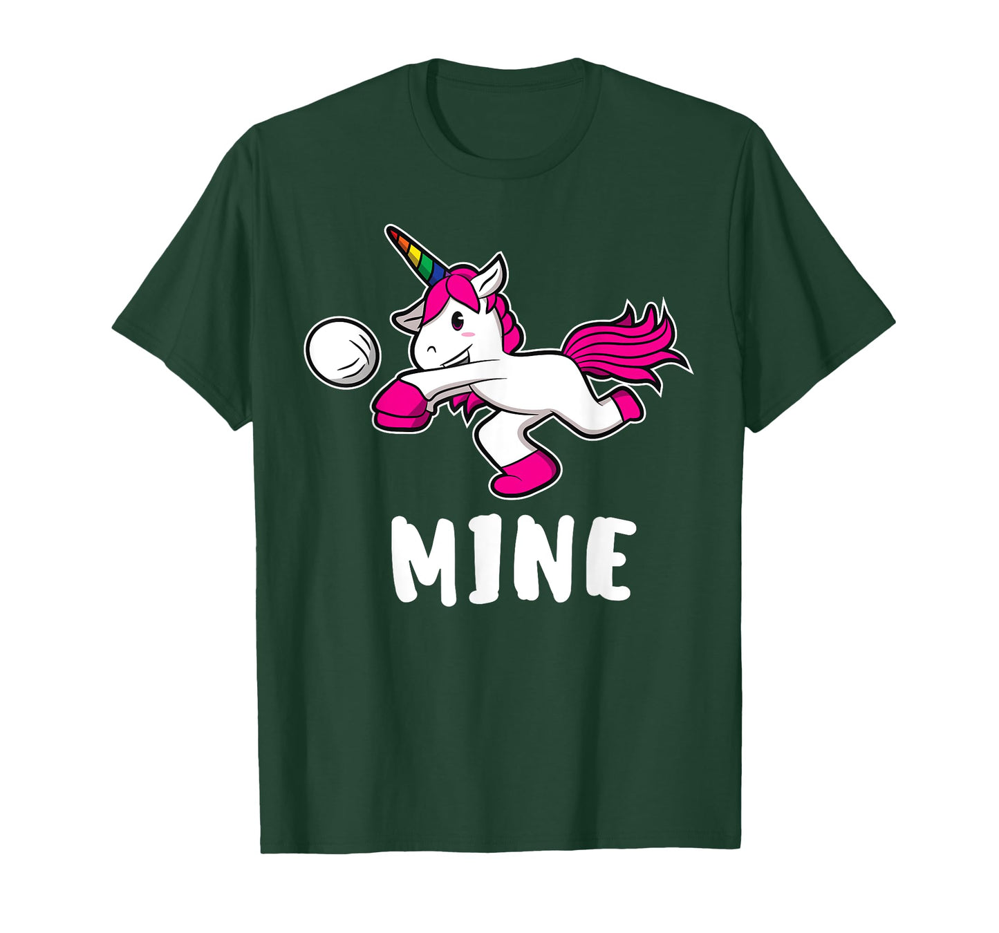 Funny Mine Volleyball Unicorn T-Shirt For Volleyball Girls T-Shirt