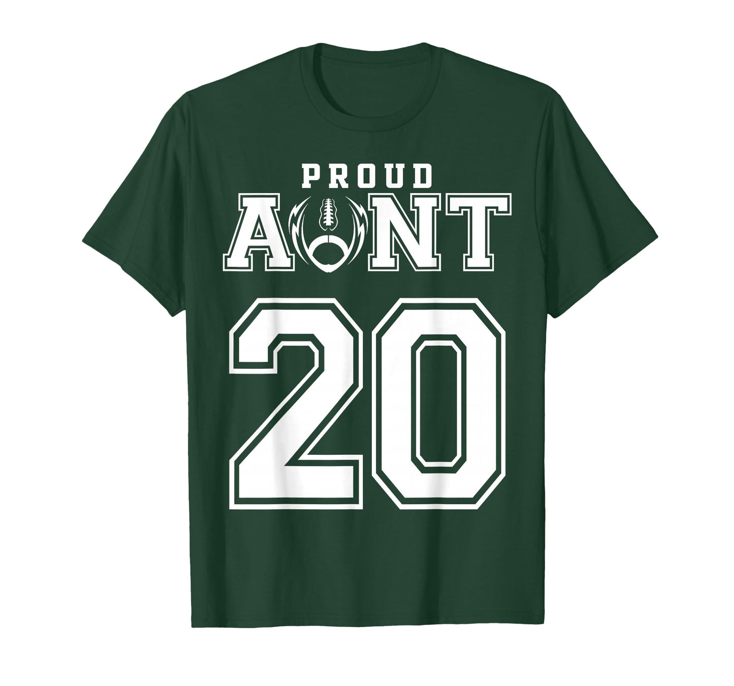 Custom Proud Football Aunt Number 20 Personalized For Women T-Shirt