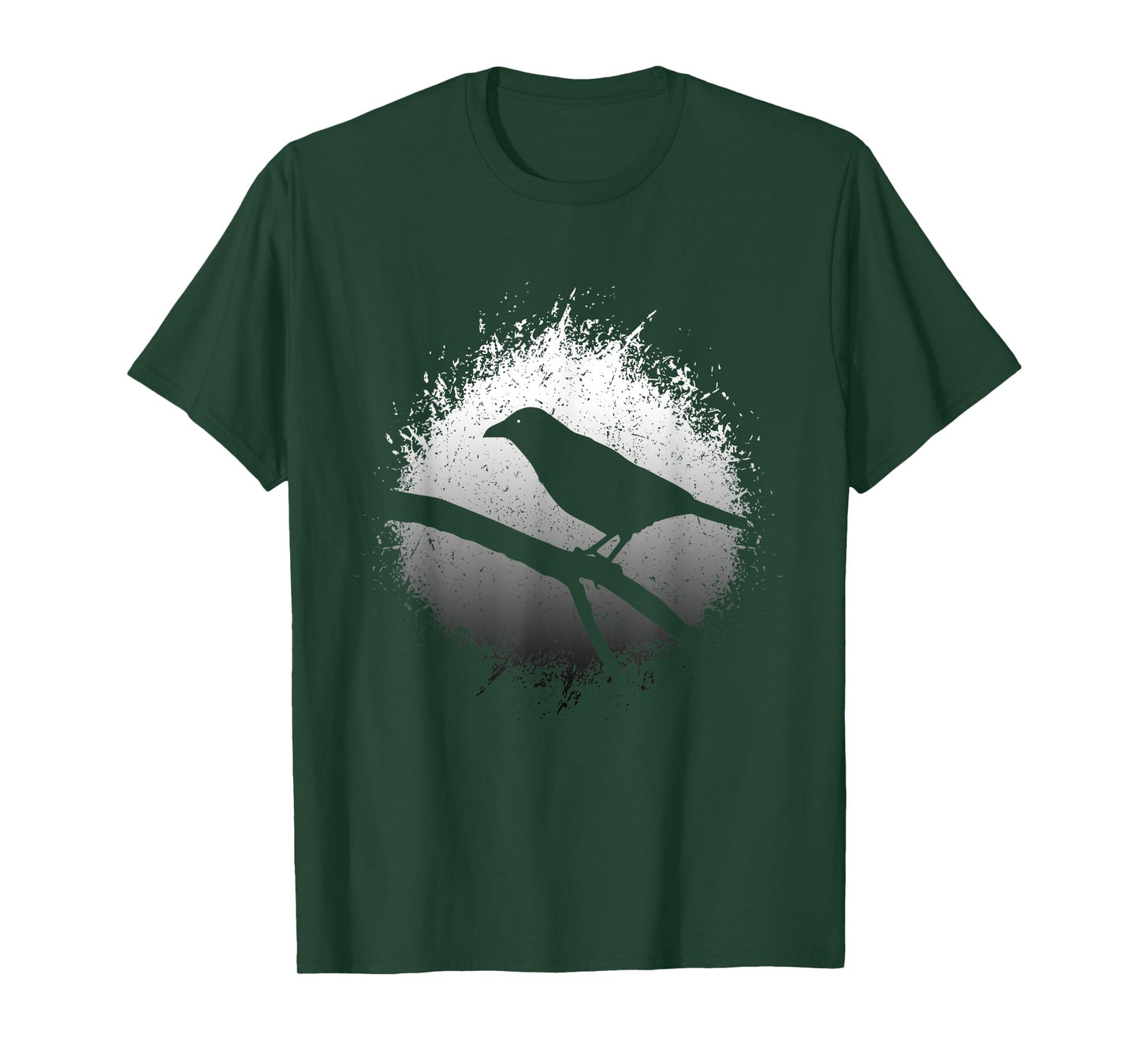 Black Raven Crow Gothic Bird Silhouette T-Shirt