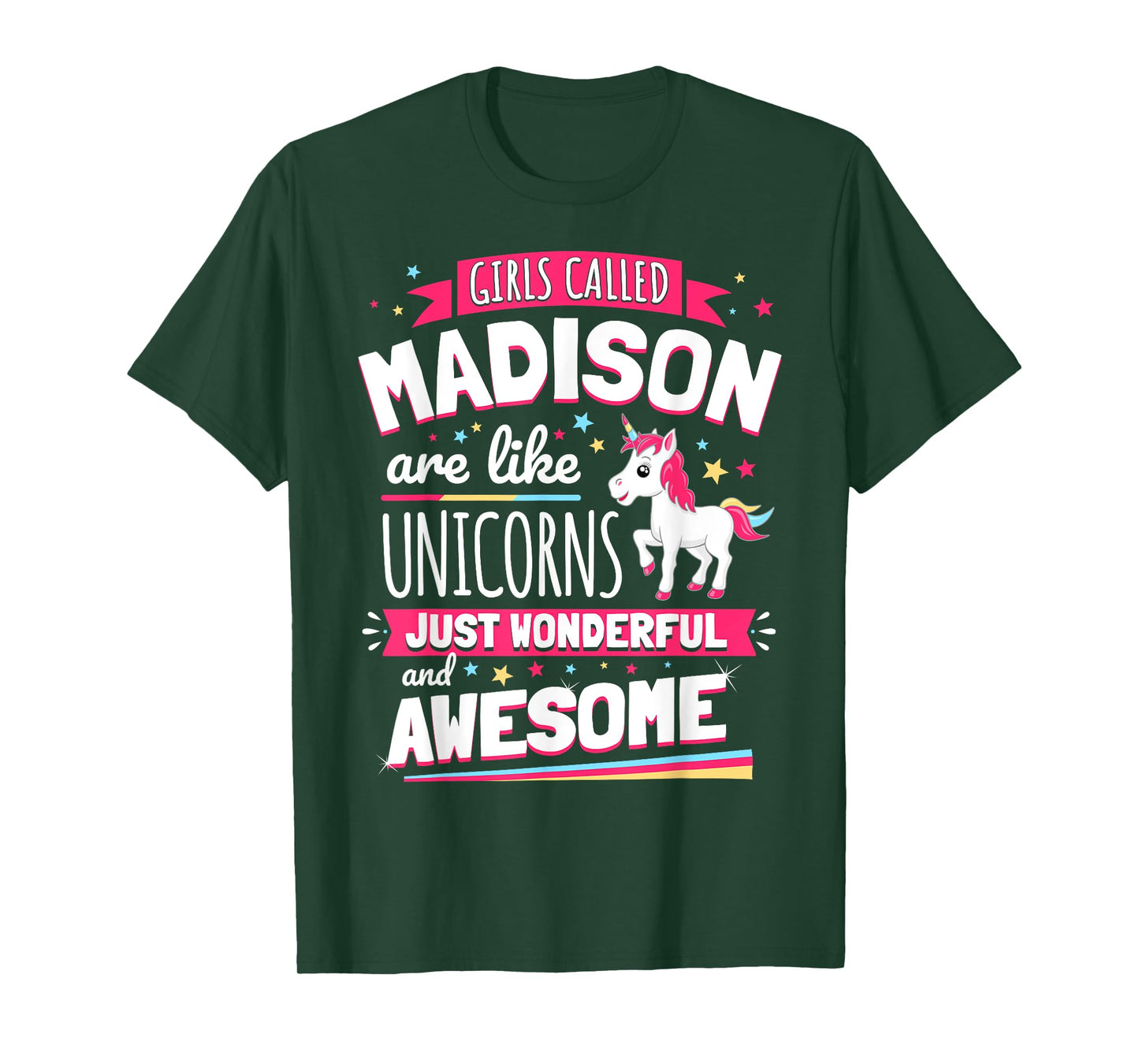 Madison Forename Prename First Given Name Unicorn T-Shirt T-Shirt