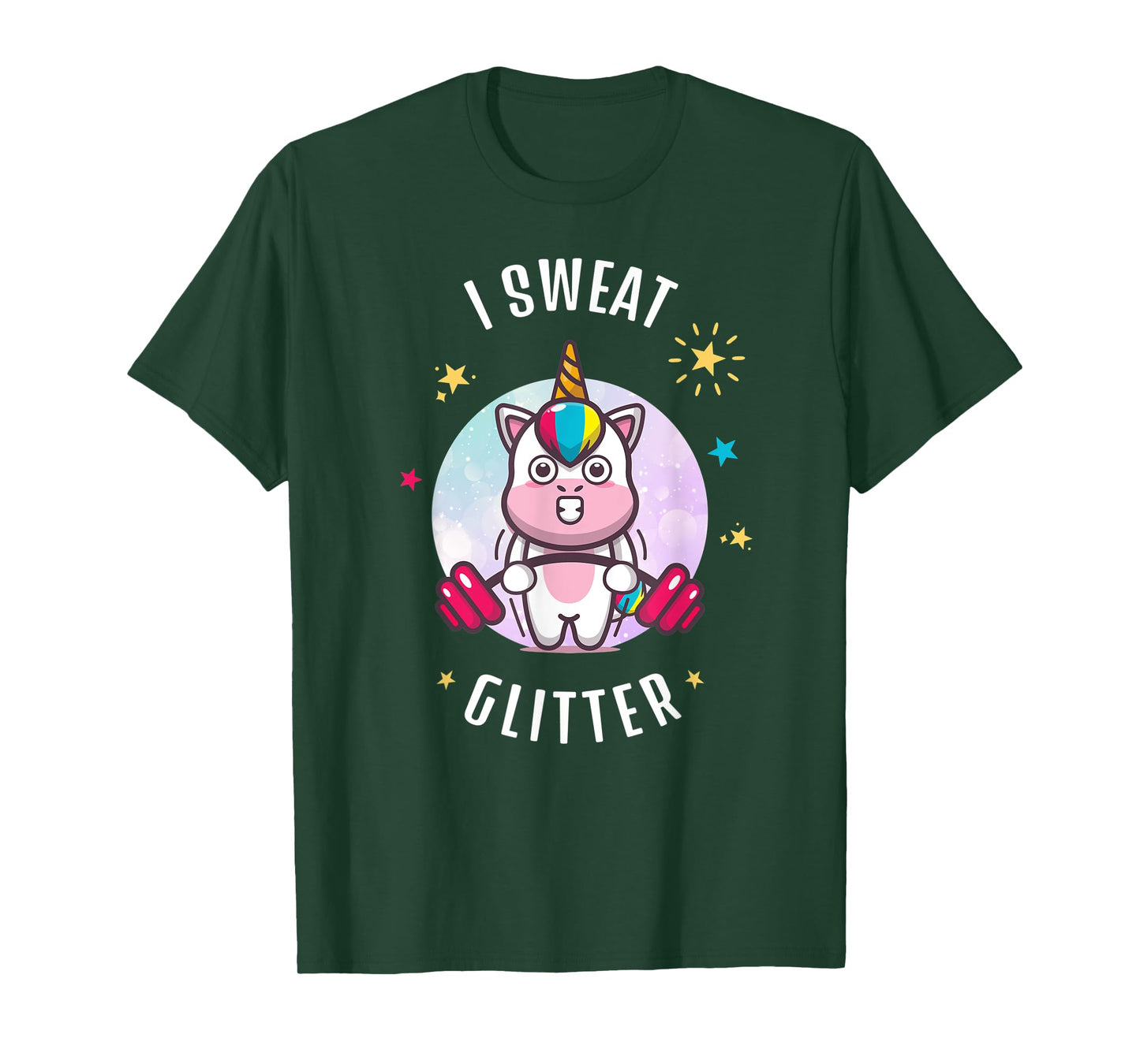 I Sweat Glitter - Funny Unicorn Sassy Fitness Workout T-Shirt