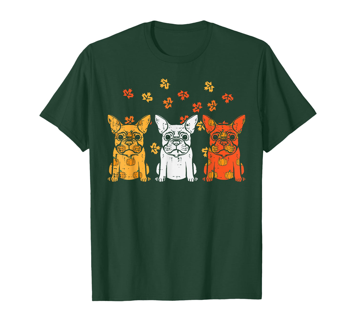 Thanksgiving French Bulldog Fall Frenchie Dog Men Women Kids T-Shirt