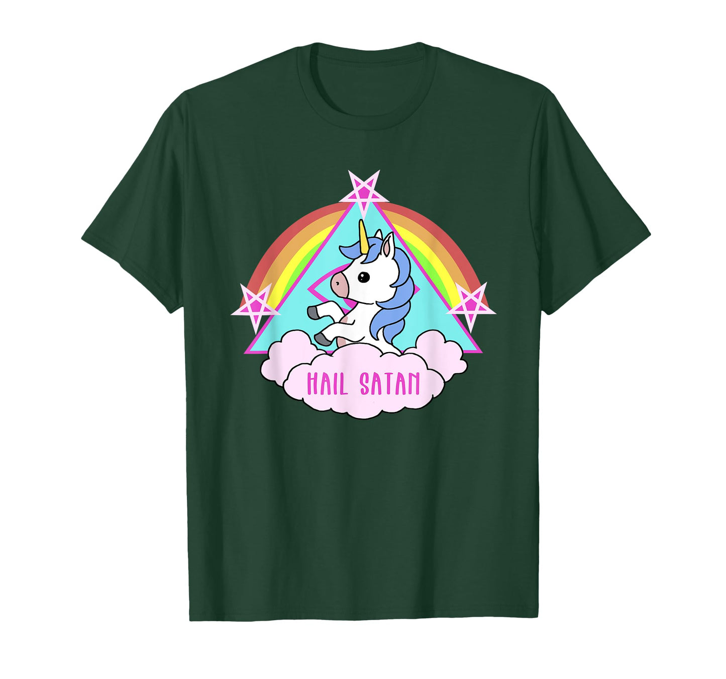 Hail Satan Funny Unicorn T-Shirt