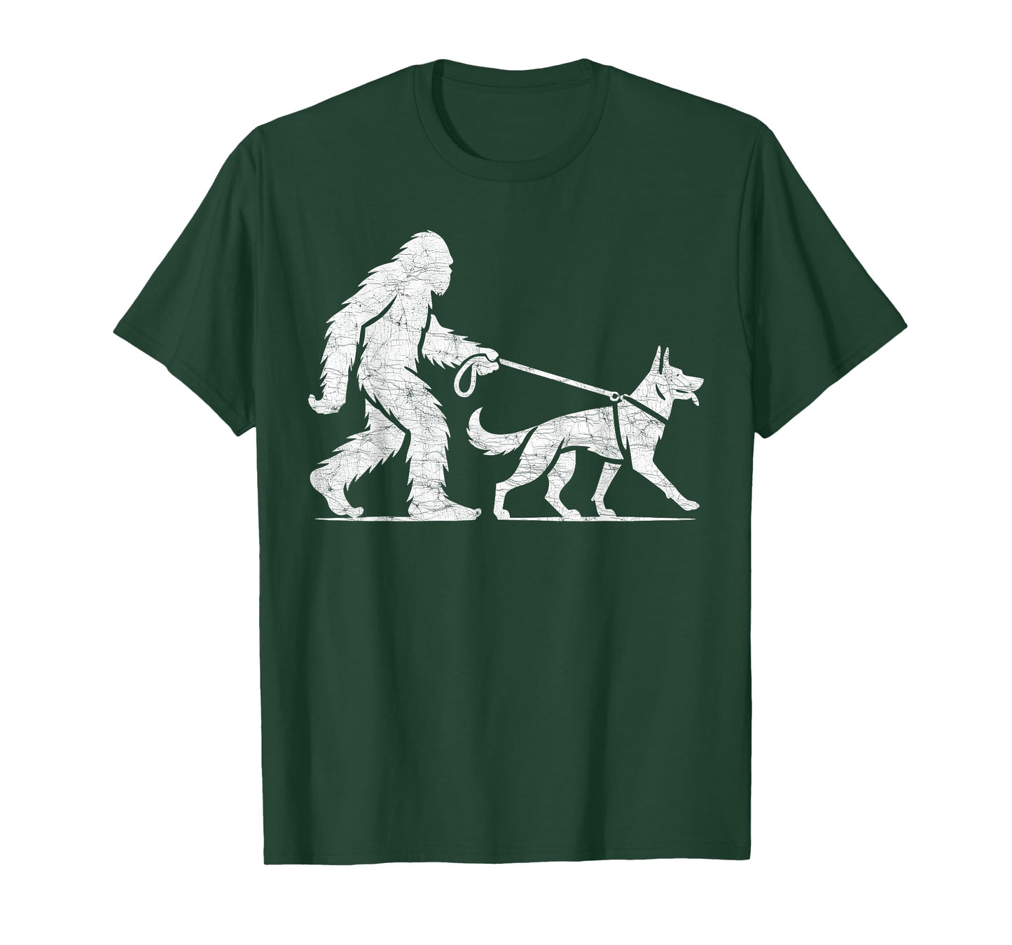 Bigfoot Walking German Shepherd Dog Lover Sasquatch T-Shirt