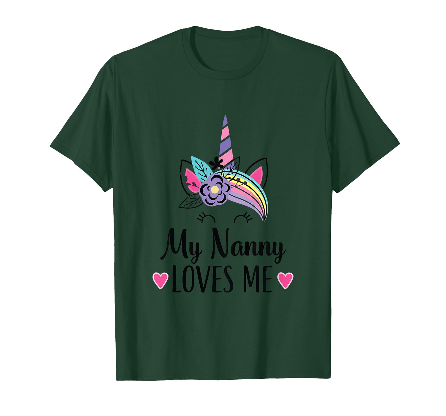 Kids My Nanny Loves Me Granddaughter Unicorn T-Shirt