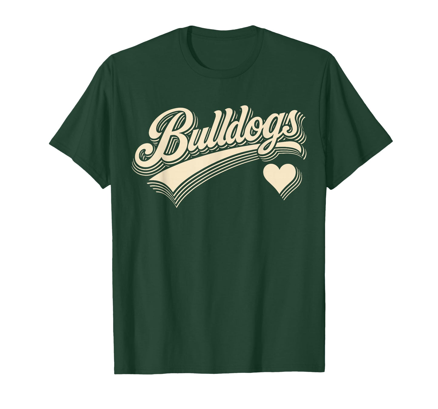 Retro Bulldogs Vintage Heart Design Gift For Men Women Kids T-Shirt