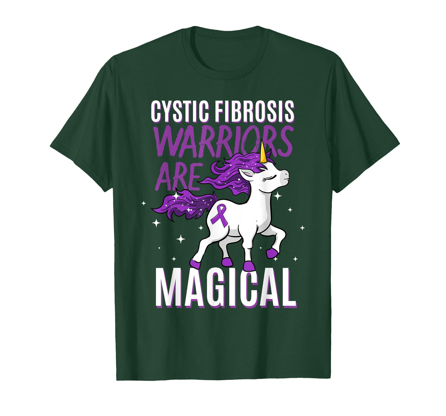 Cystic Fibrosis Warrior Magical Unicorn Purple Pulmonologist T-Shirt