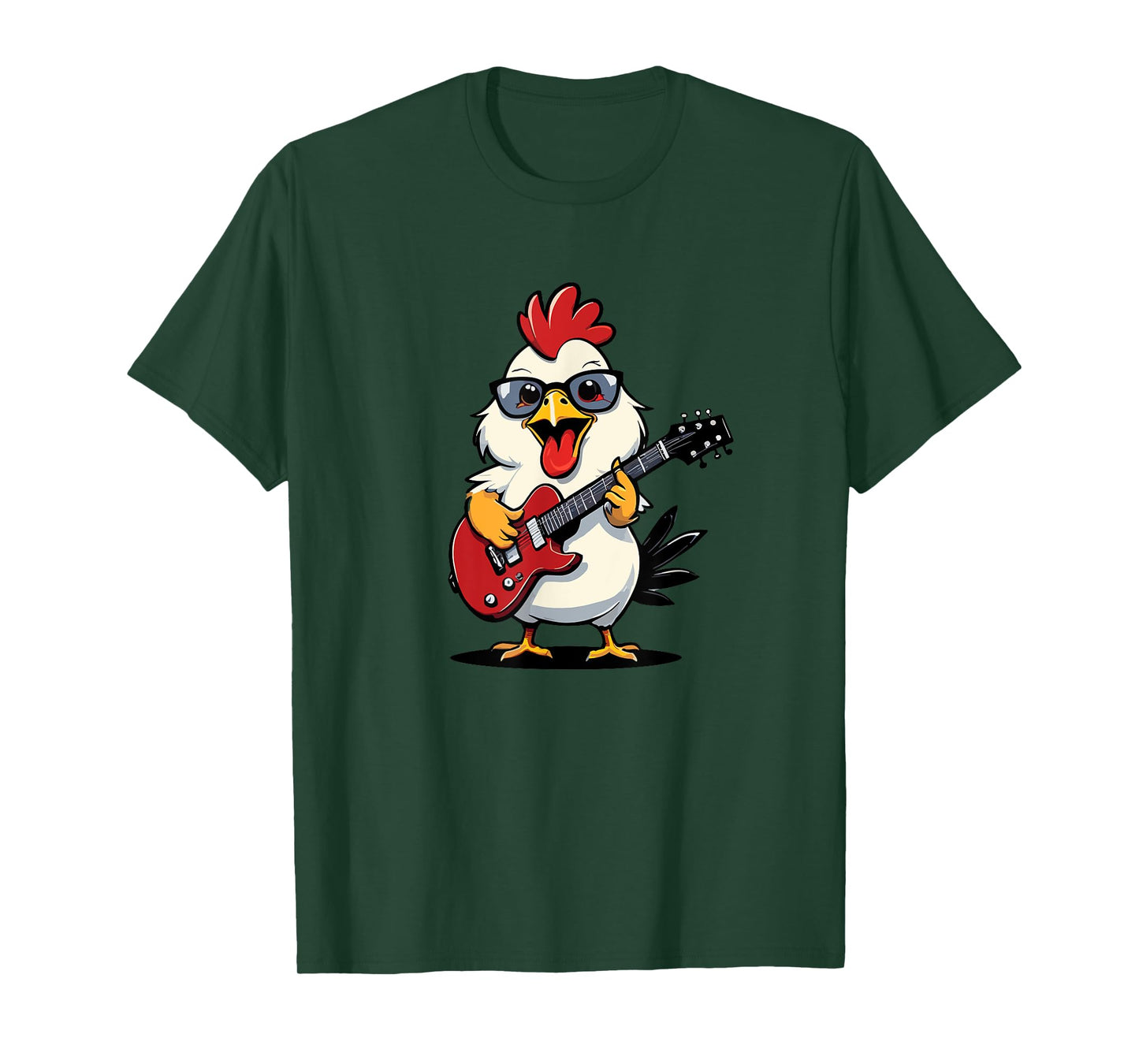 Chicken playing Electric Guitar, Chicken Guitarist T-Shirt