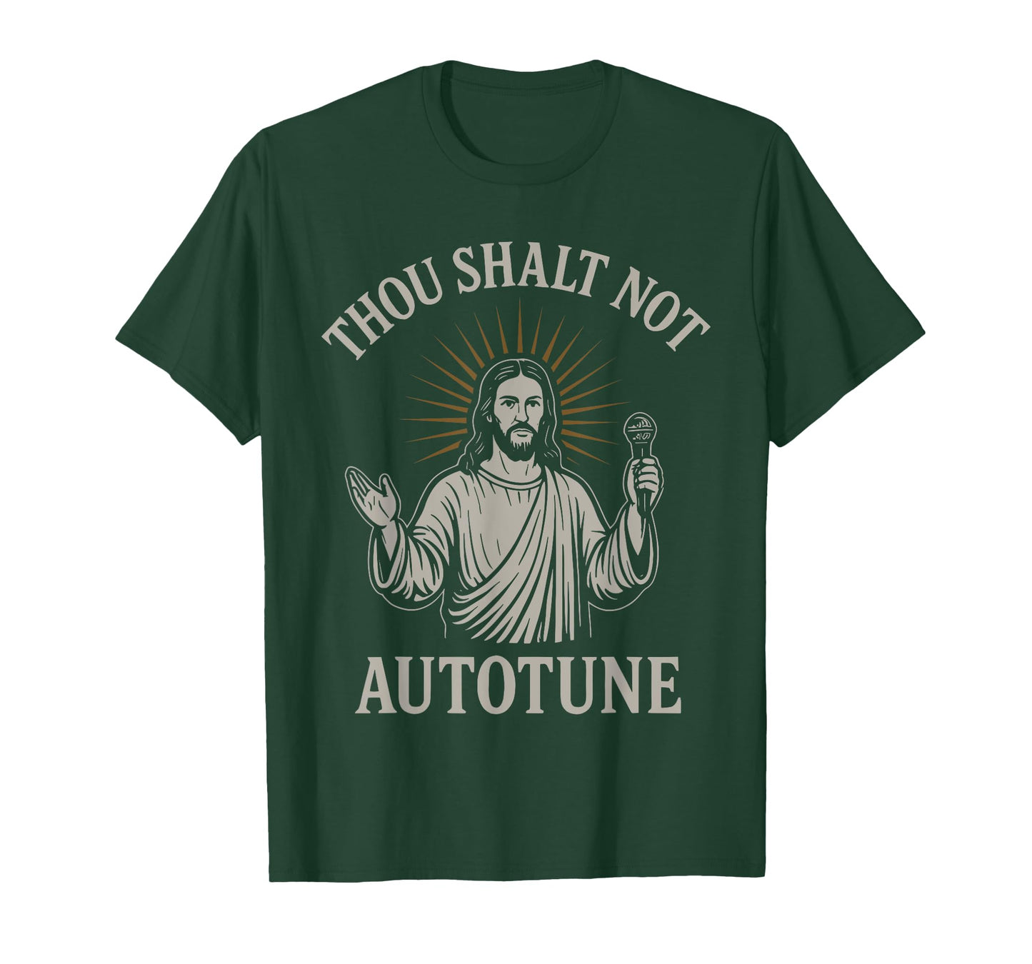 Thou Shalt Not Autotune Funny Vintage Christian Jesus Singer T-Shirt