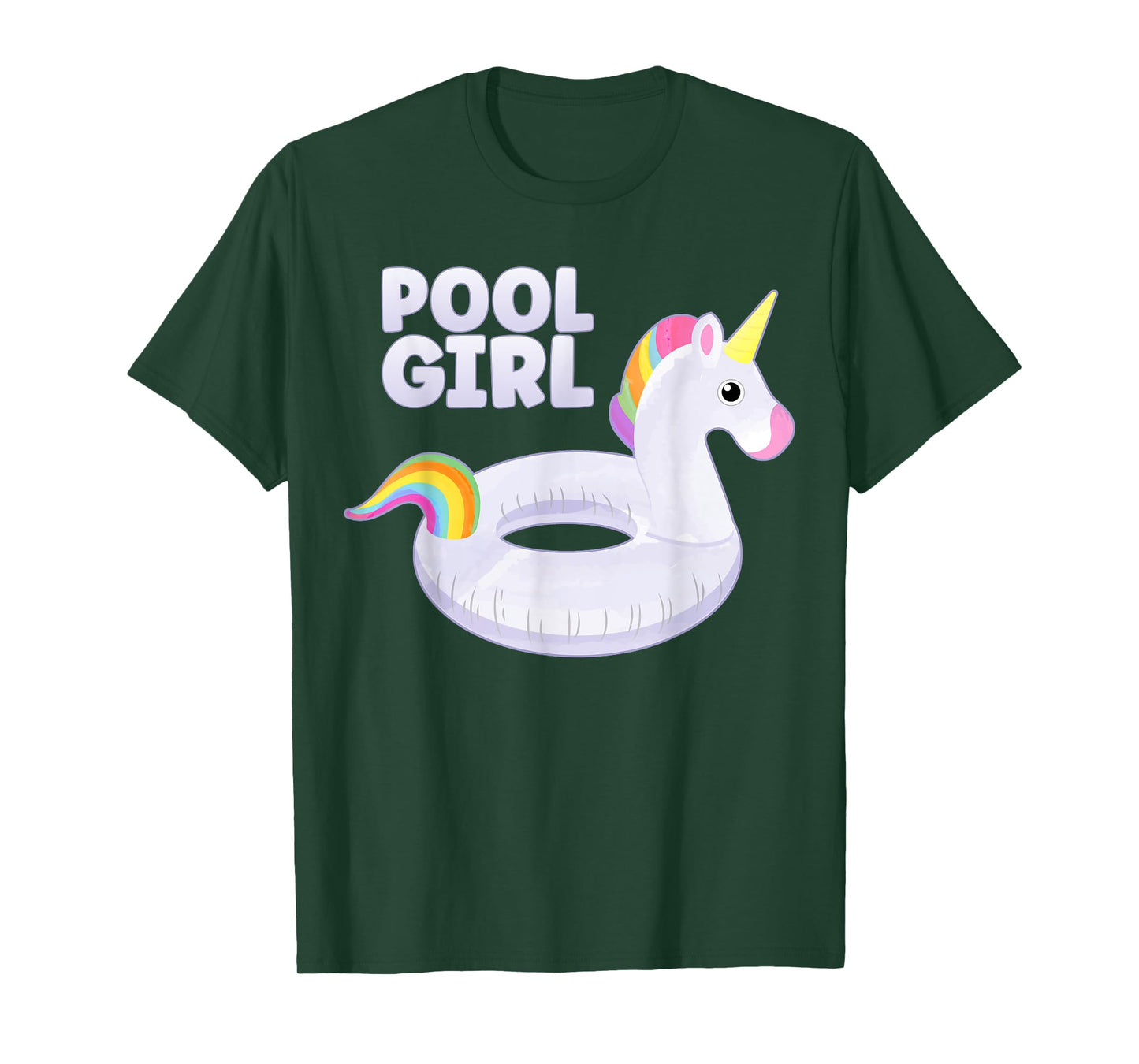 Pool Girl Unicorn Floating Ring Kids Funny Swimming Pool T-Shirt