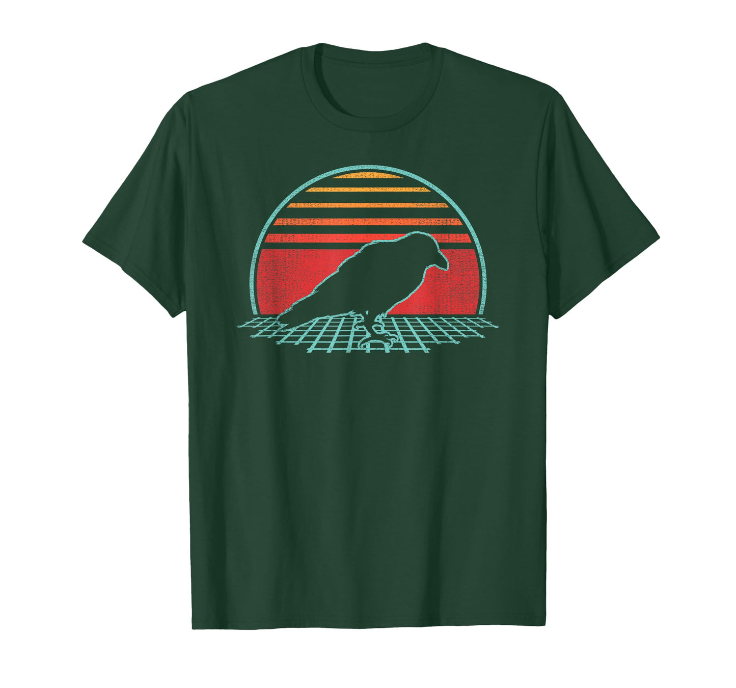 Raven Crow Lover Bird Animal Retro Vintage 80s Style T-Shirt