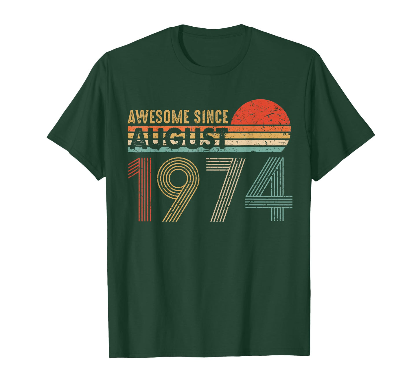 Awesome Since AUGUST 1974 45th Birthday Gift Sunset T-Shirt T-Shirt