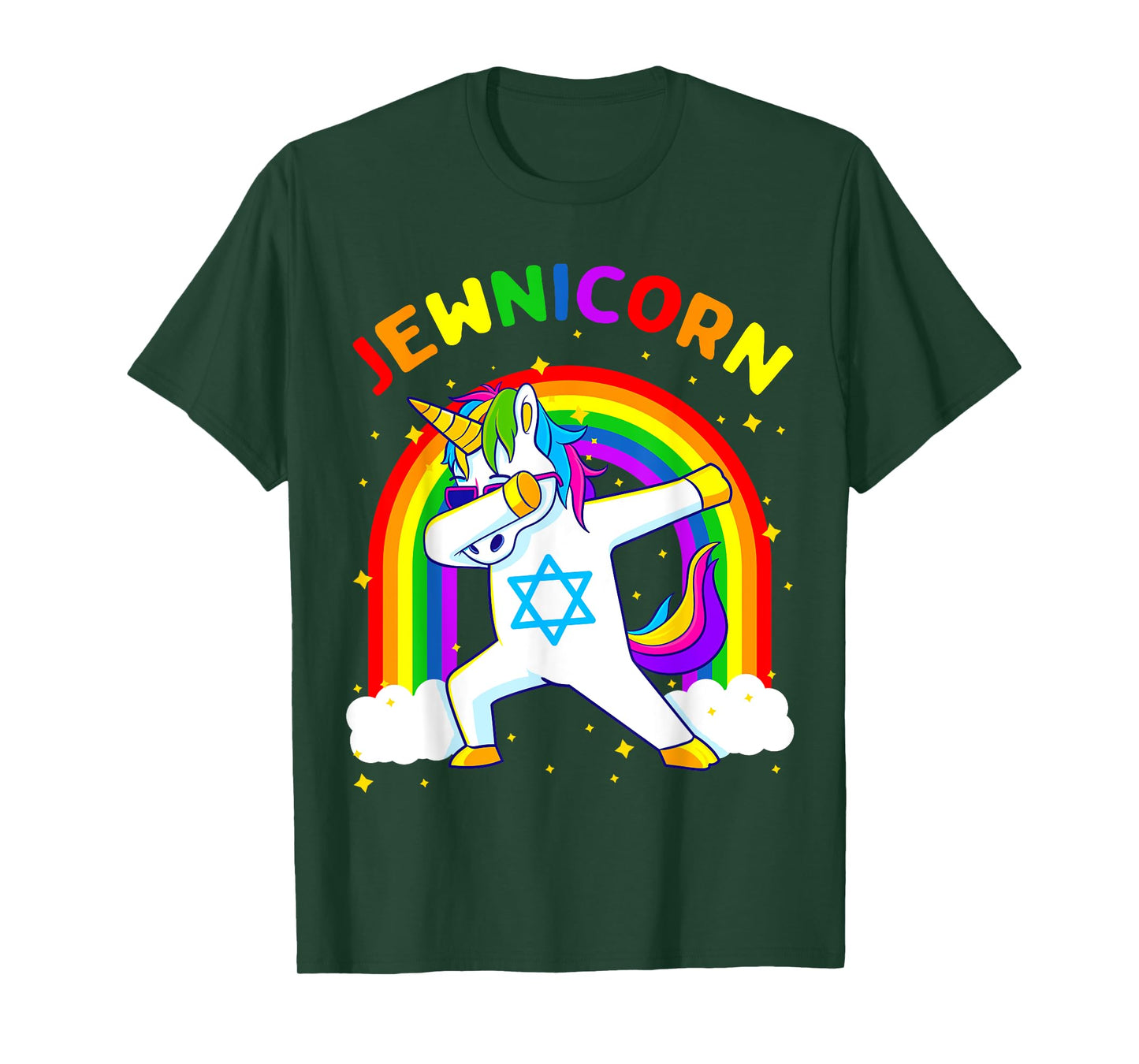Jewnicorn Hanukkah Dabbing Unicorn Chanukah Women Girls Gift T-Shirt