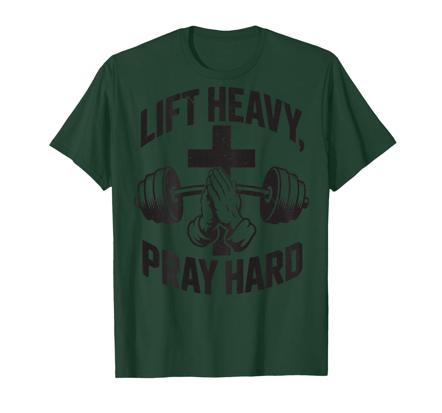 Christian Workout Lift Heavy Pray Hard Jesus Gym Christian T-Shirt