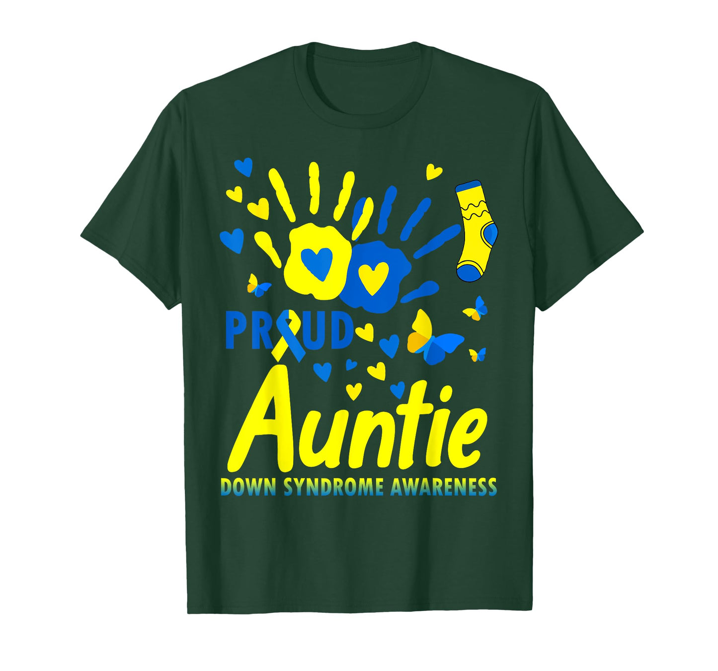 Proud Auntie World Down Syndrome Awareness Day Matching T-Shirt