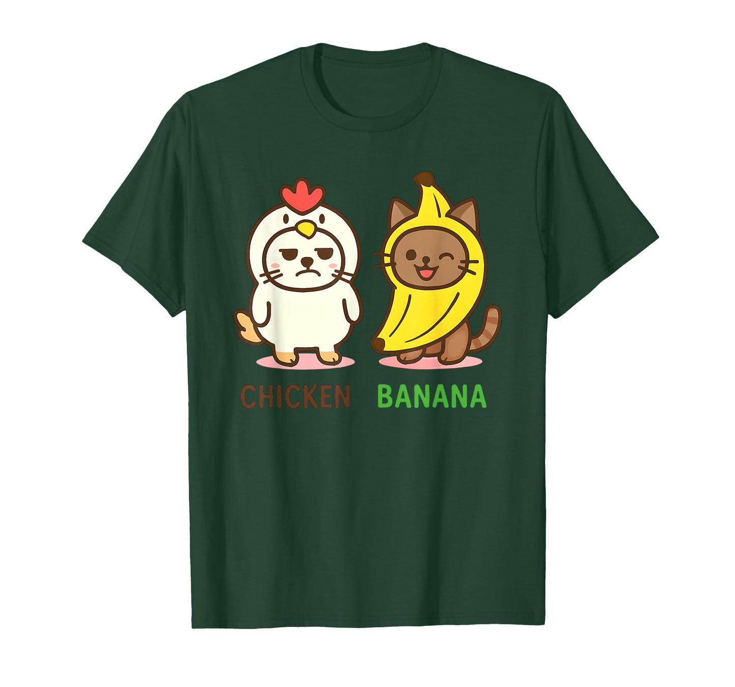 Cute Animals in Chicken and Banana Costumes Kawaii T-Shirt